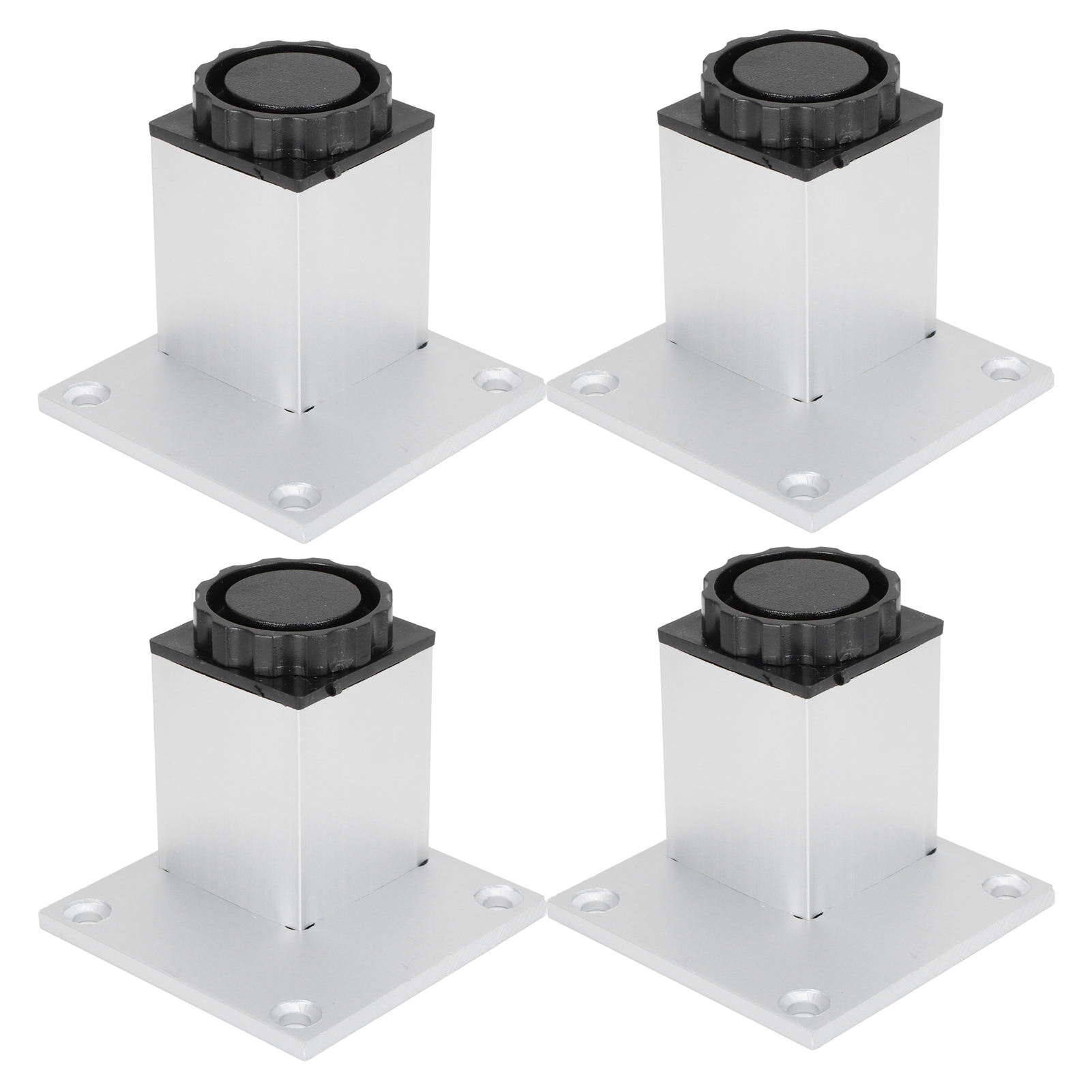 Set Mit 4 Verstellbaren, Quadratischen Sofafüßen Aus Aluminiumlegierung, Für Möbel Und Schränke, 60 Mm