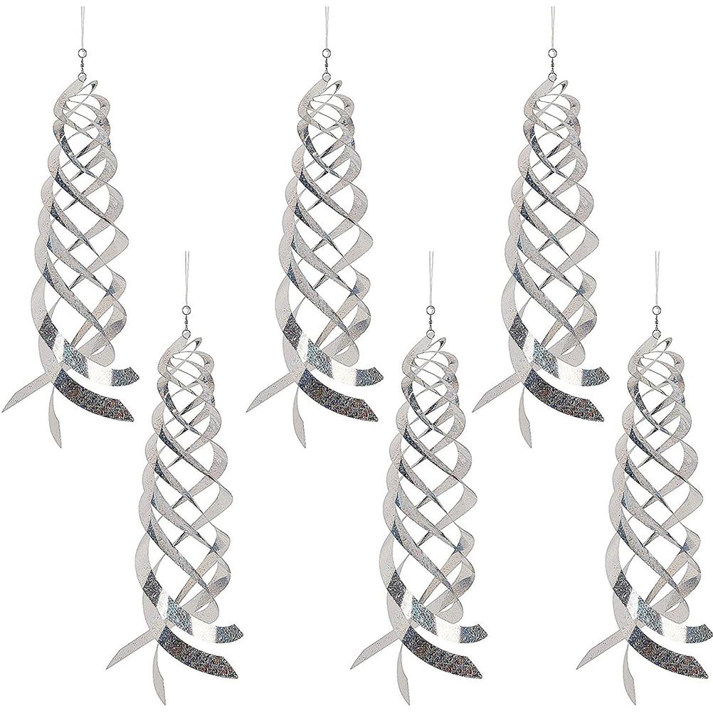 Set Mit 6 Spiralförmigen Vogelabwehrreflektoren Für Gartenzäune