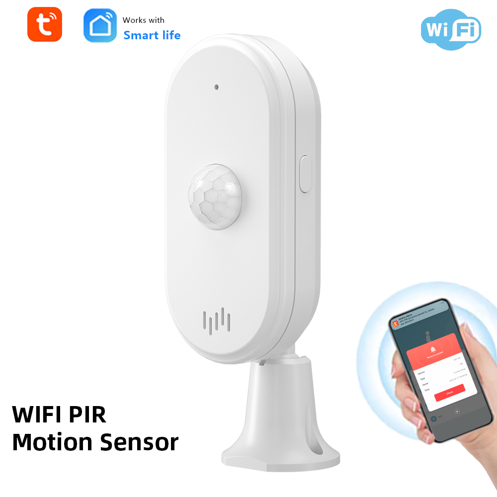 Drahtlose Alarmanlage Mit Pir-wlan-infrarot-bewegungsmelder, Akustischem Und Optischem Alarm, Einstellbarem Winkel, Benachrichtigungen Per App, Aufzeichnung, 4 Alarmmodi Für Zuhause Und Büro.