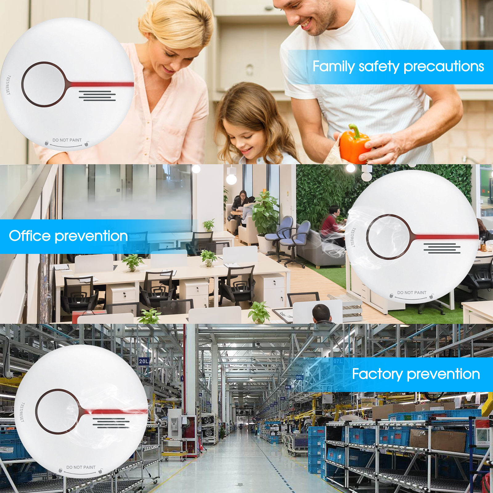 Wlan-rauchmelder, Intelligenter Feueralarm, Drahtloses Sicherheitssystem, Tuya Smart Life App, Vernetzte Haussteuerung Für Küche, Geschäft, Hotel Oder Fabrik.