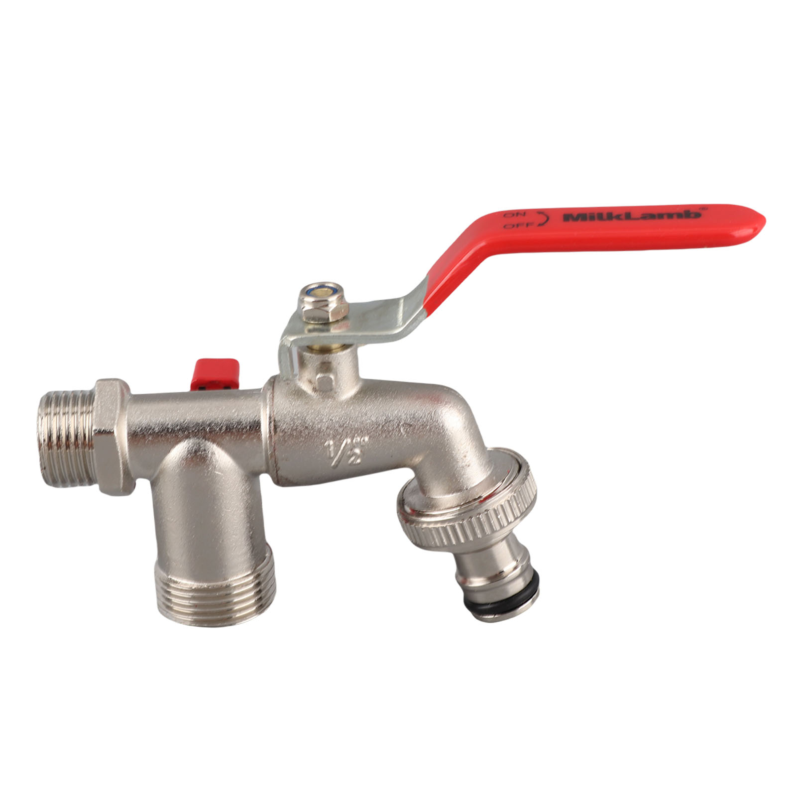 Doppelventil-wasserhahn Für Waschmaschinenschlauch, Aus Galvanisierter Zinklegierung, 1 Einlass, 2 Auslässe, Für Den Wasserzulaufschlauch Der Waschmaschine