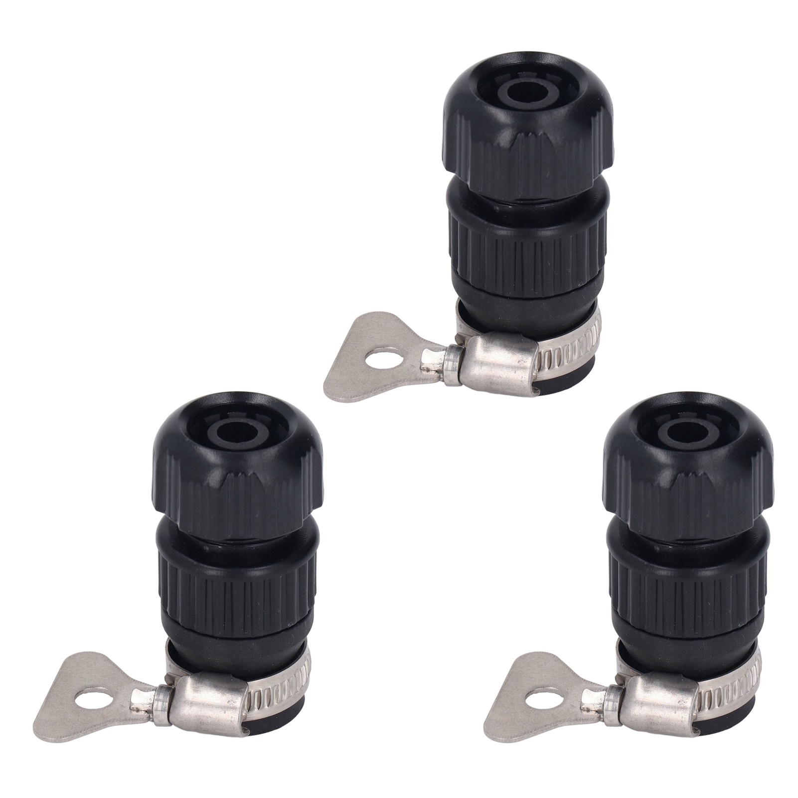 Set Aus 3 Pp-edelstahl-wasserhahnadaptern, Zubehör Für Gartenschläuche, Ideal Für Garten- Und Autowäsche, Mit Schlauchschelle Für 16 Bis 18 Zoll Außendurchmesser.