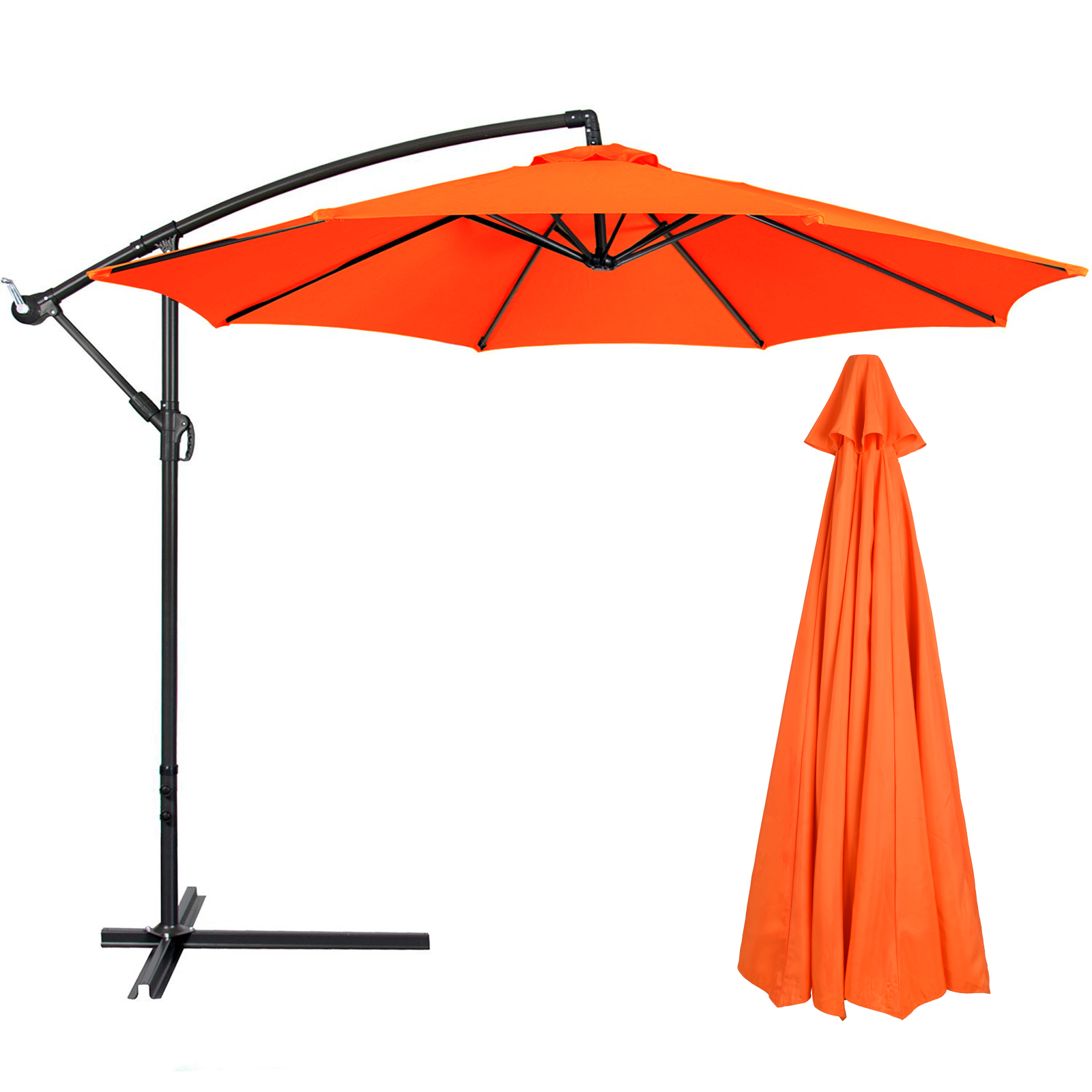 Wasserdichtes Polyester-ersatzdach Für Einen 2,7 M Großen Sonnenschirm Mit 8 Streben, Orange Farbe.