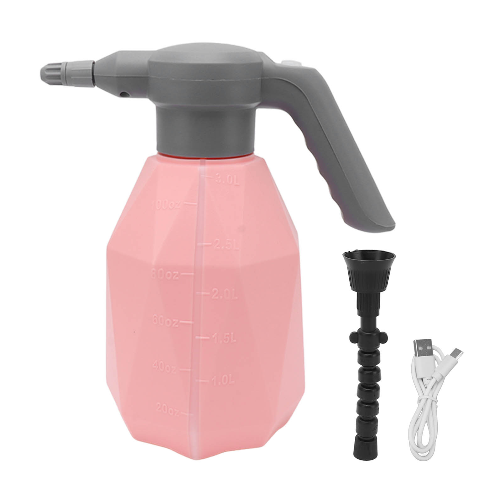 Elektrischer Sprüher Für Zimmer- Und Gartenpflanzen, 3 L, Automatische Bewässerungskanne, Akku, Rosa, Mit 360° Drehbarer Düse