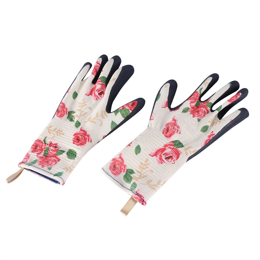 Paar Lange Damenhandschuhe, Rutschfest, Wasserdicht Und Durchstichfest, Für Gartenarbeiten (rosa, L)