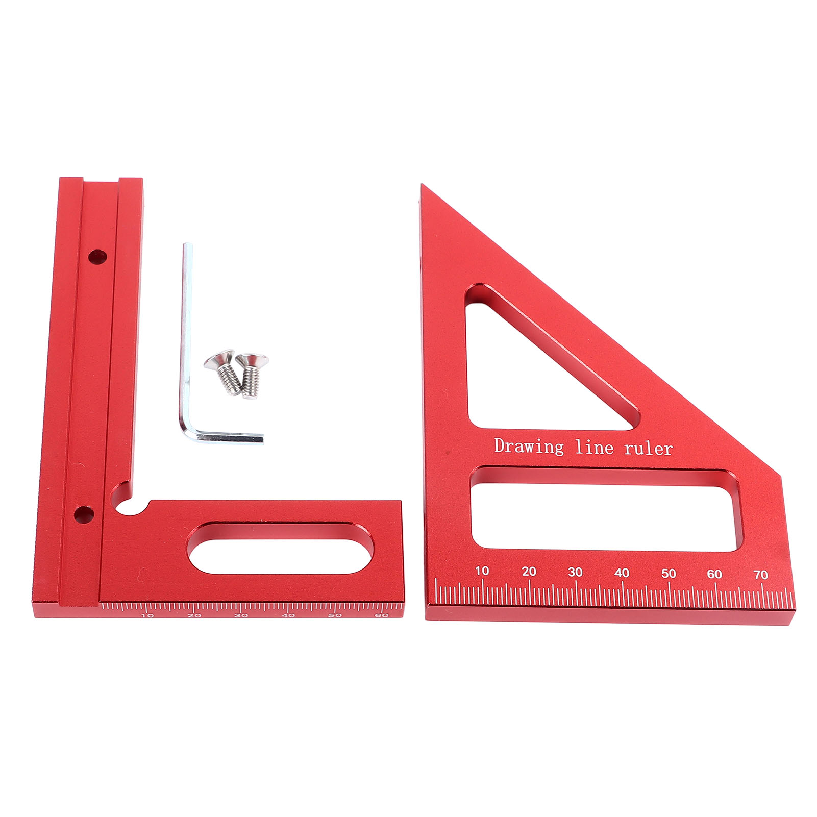 3d-mehrwinkel-messwinkel 45°/90° Aus Aluminiumlegierung Für Holzbearbeitung, Winkelmesser, Markierungs- Und Messwerkzeug (rot)