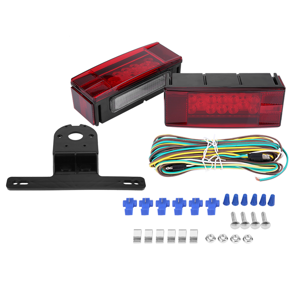12v Wasserdichtes Rotes Rechteckiges Led-rücklicht-set (links Und Rechts) Für Autos Und Anhänger Über 80 Zoll.