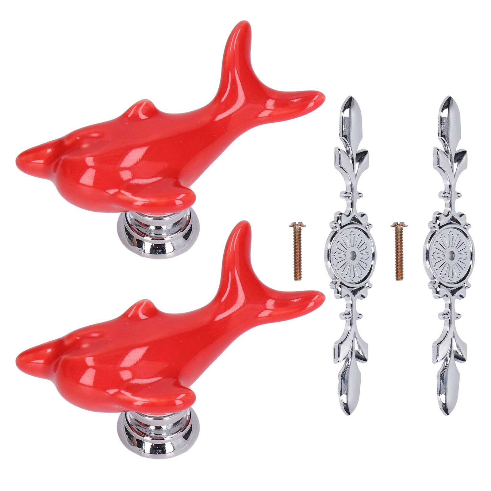 Set Aus 2 Schubladengriffen Aus Zinklegierung Für Küchenmöbel, Schränke Und Regale (art.-nr. 1077d Red Dolphin)