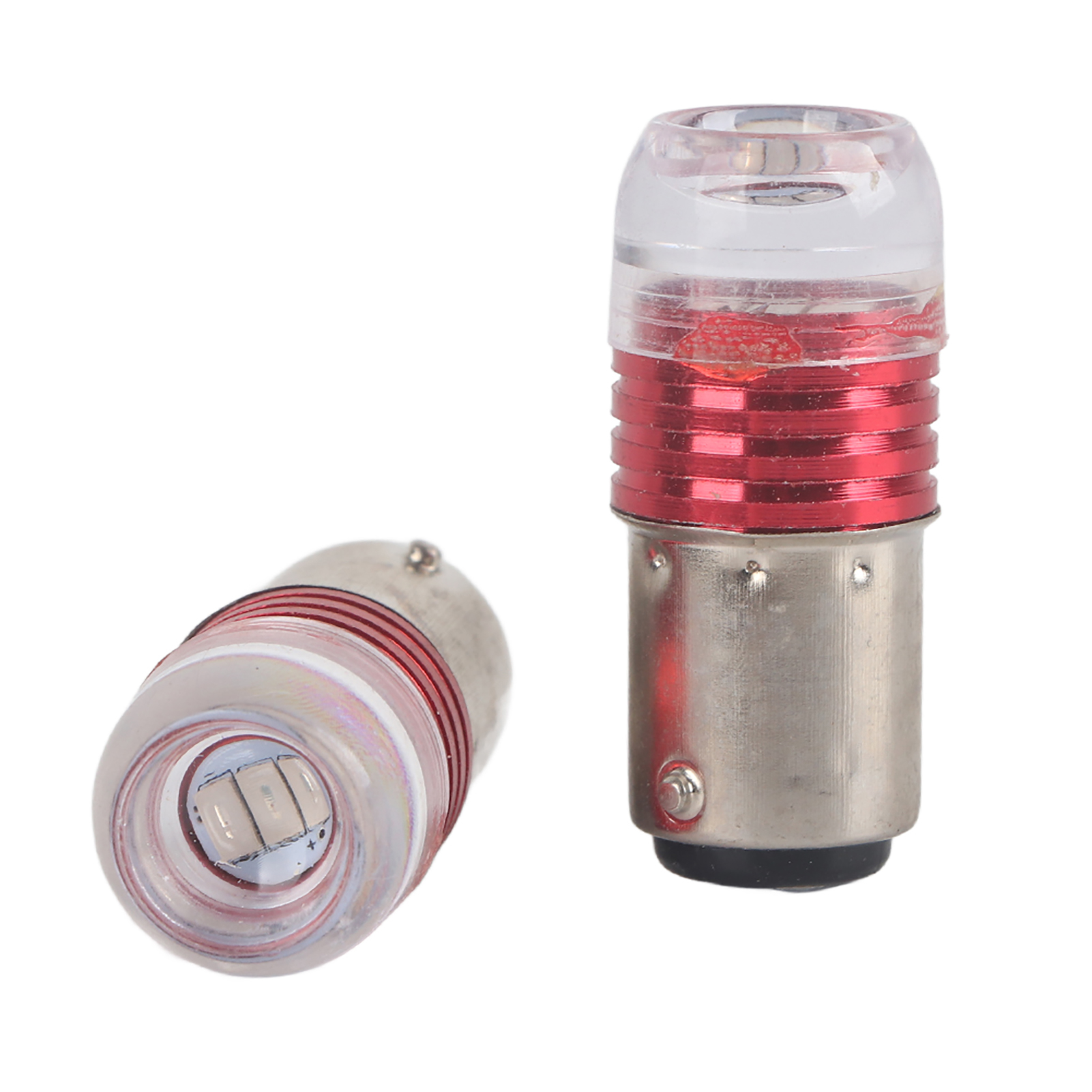 Packung Mit 2 Roten Led-blitzlampen 1157/2357 Für Auto-rückleuchten (bremslichter).