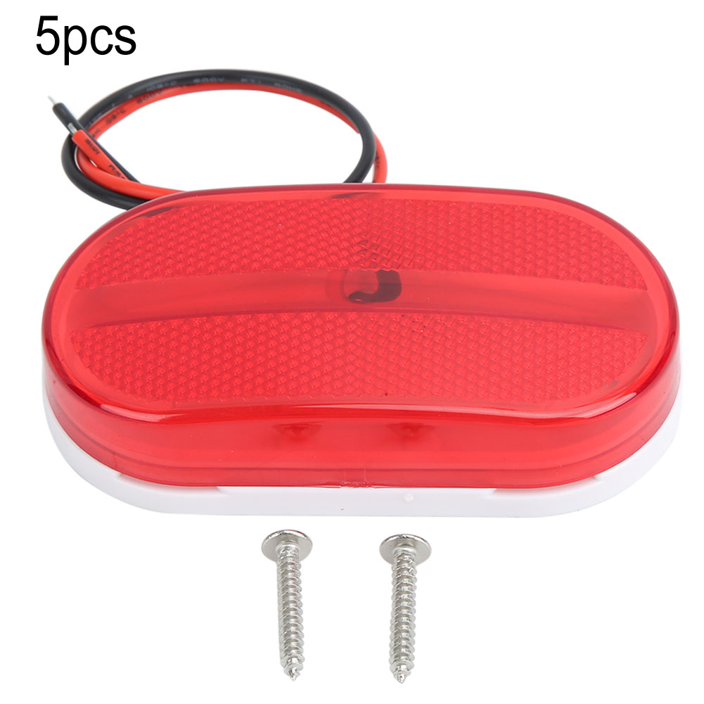 Set Mit 5 12v 6-led-seitenmarkierungsleuchten Für Lkws Und Anhänger - Praktisches Zubehör (rot)