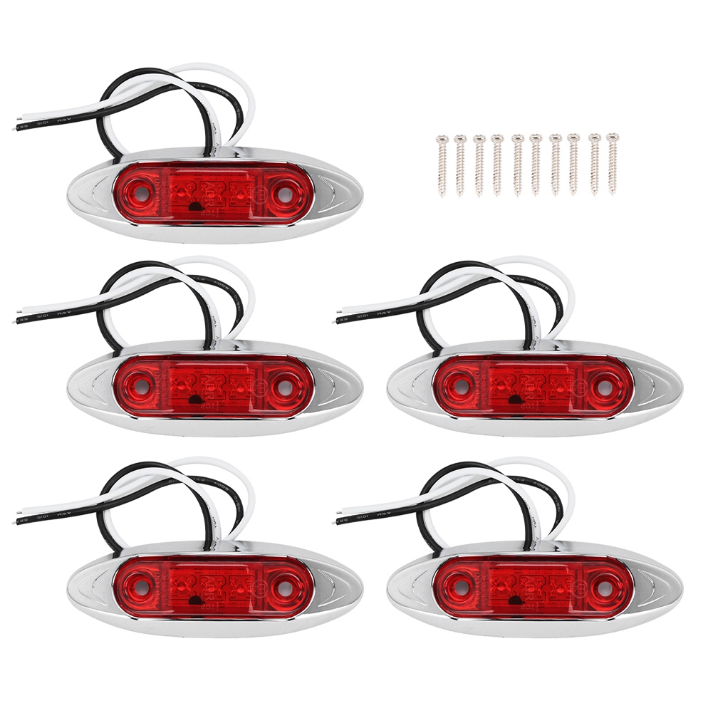 Set Mit 5 3-led 10-30v Seitenmarkierungsleuchten Für Autos (rot)