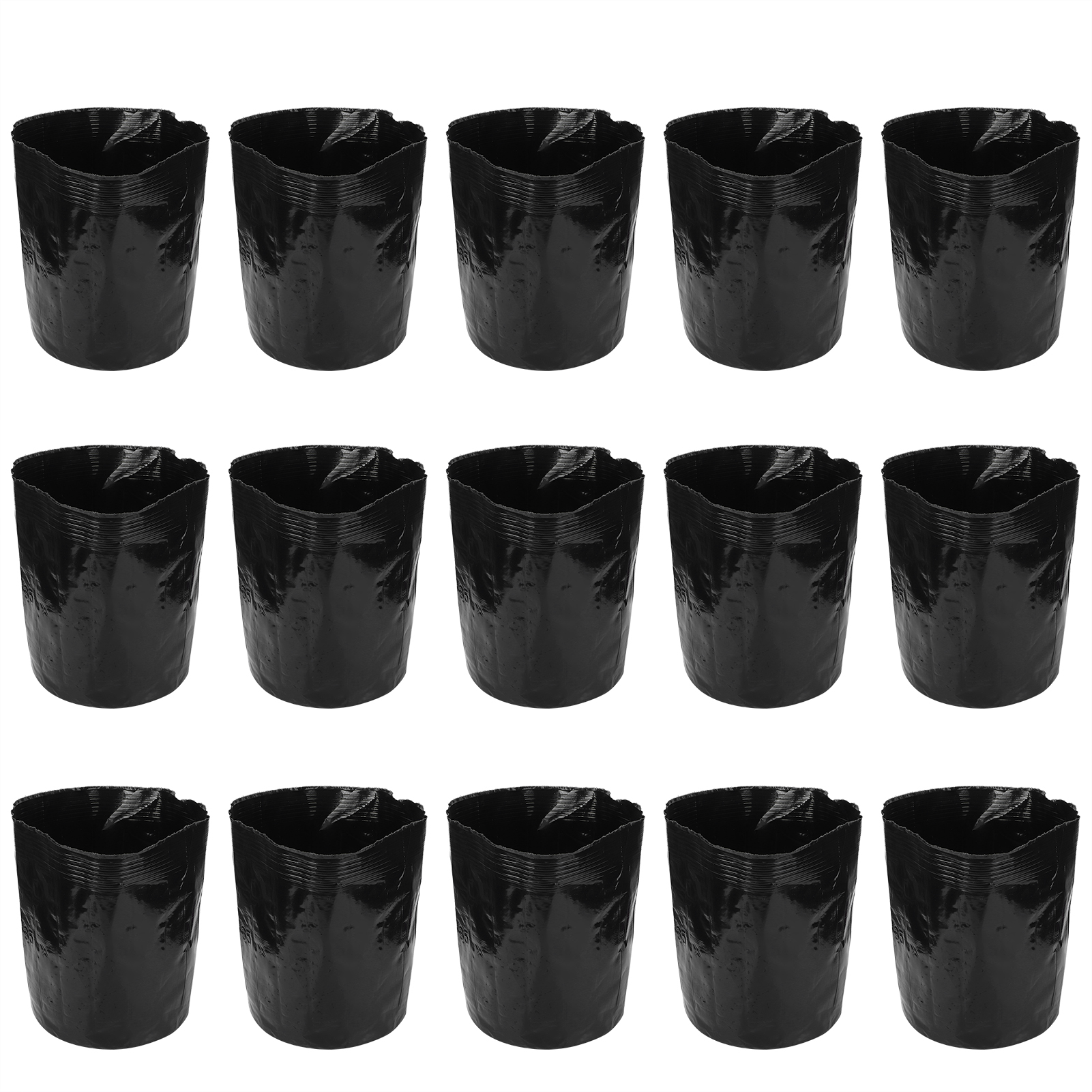 Packung Mit 15 Dicken Schwarzen Kunststoff-pflanzbeuteln Für Pflanzen, Obst Und Blumen, Anzuchttöpfe