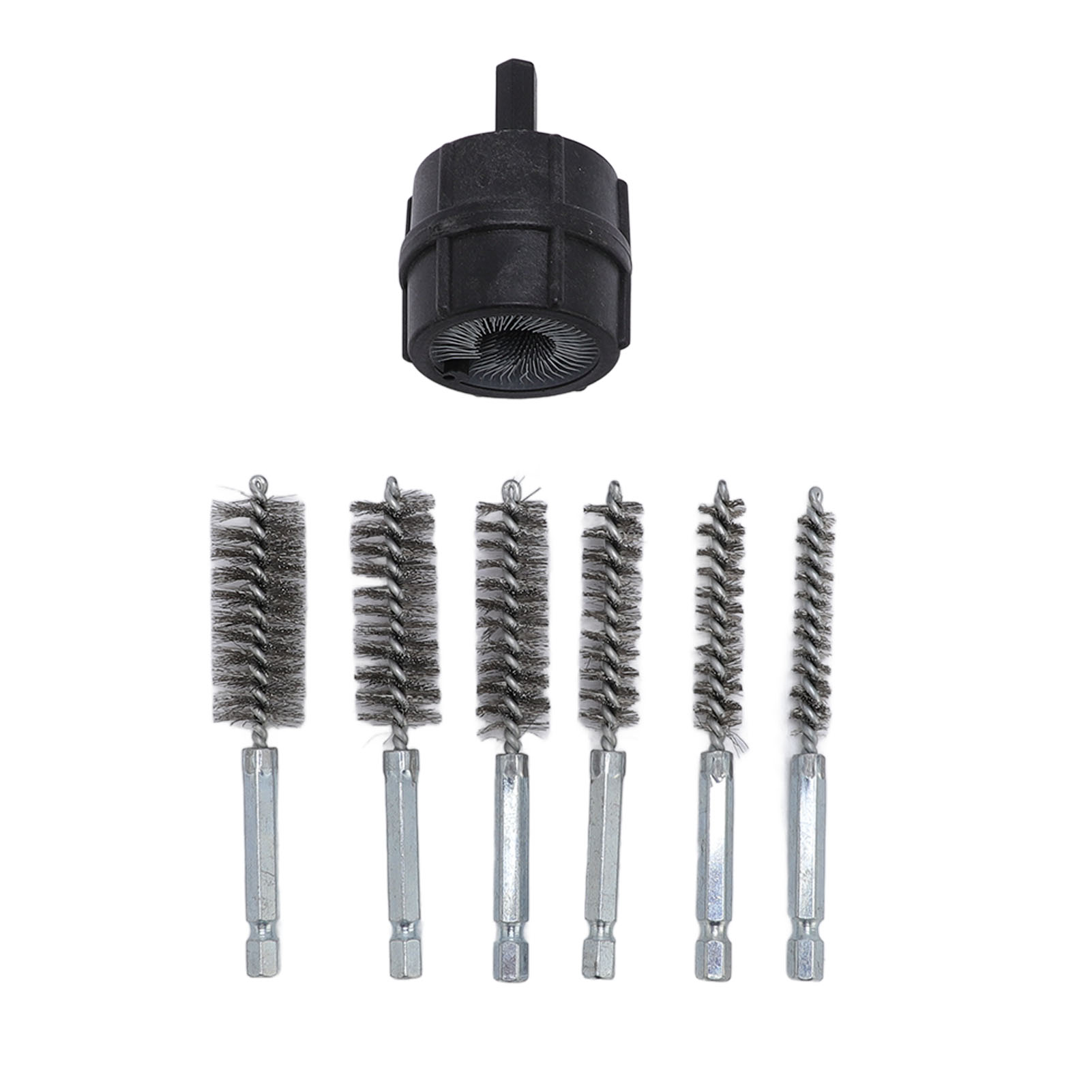 Batteriepol-reinigungsbürste (6er-pack) Mit 6,35 Mm (1/4 Zoll) Sechskantschaft Für Kupferrohre Und -fittings, Schwarz