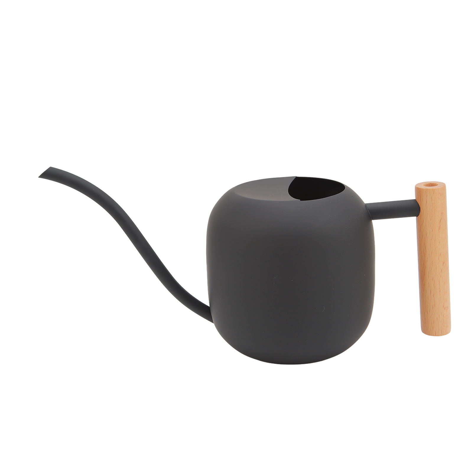 Großvolumige, Multifunktionale Gießkanne Mit Langem Ausguss Für Zimmer- Und Gartenpflanzen, 1200 Ml, Schwarz