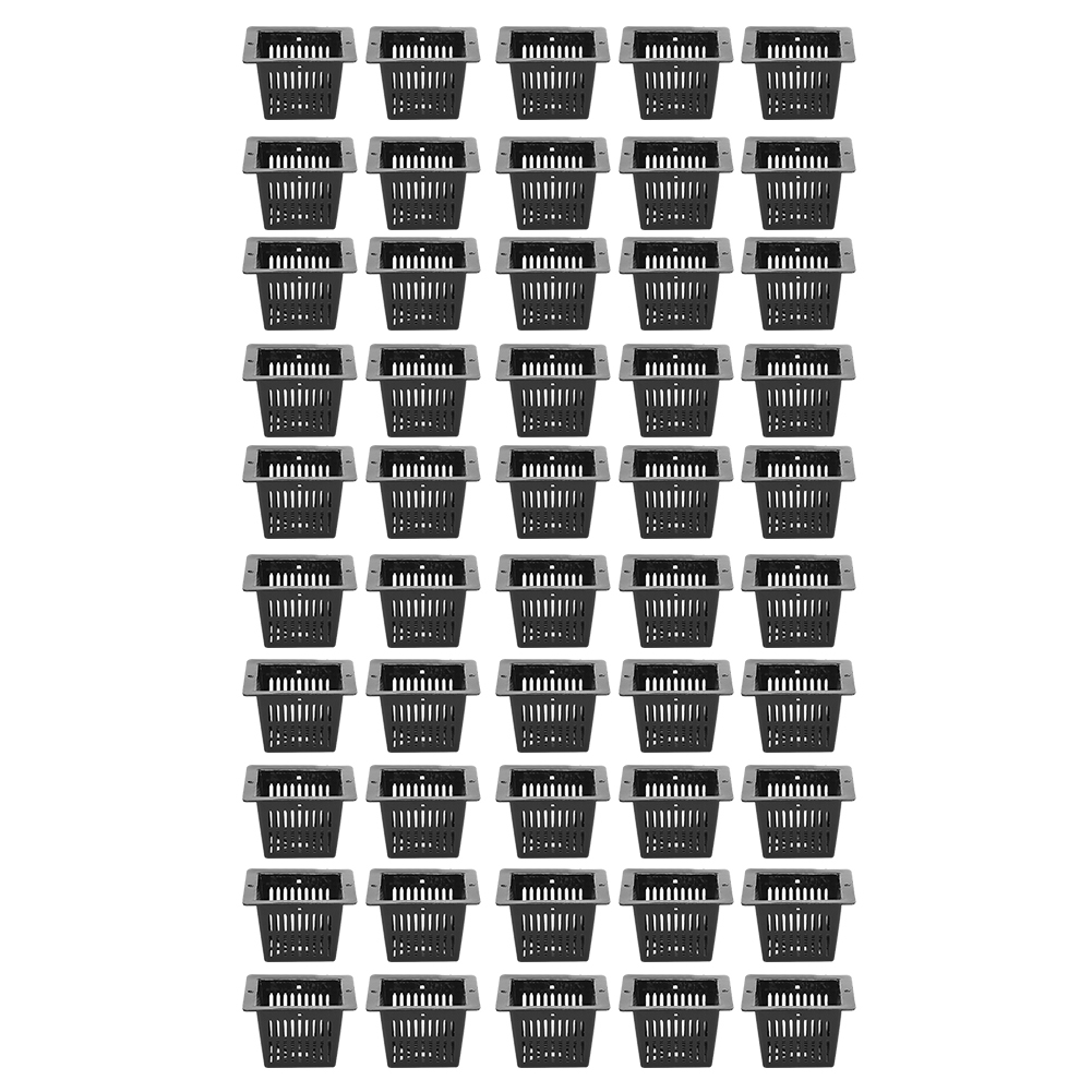 Packung Mit 50 Quadratischen Hydroponik-töpfen Ohne Erde Zum Anpflanzen Von Blumen Und Pflanzen (schwarz)
