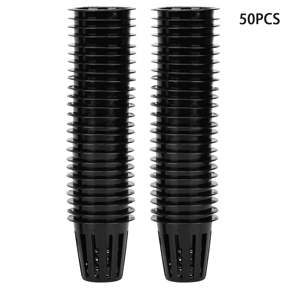 Packung Mit 50 Erdlosen Hydrokultur-anbaukörben Aus Netzgewebe Für Gewächshäuser (schwarz).