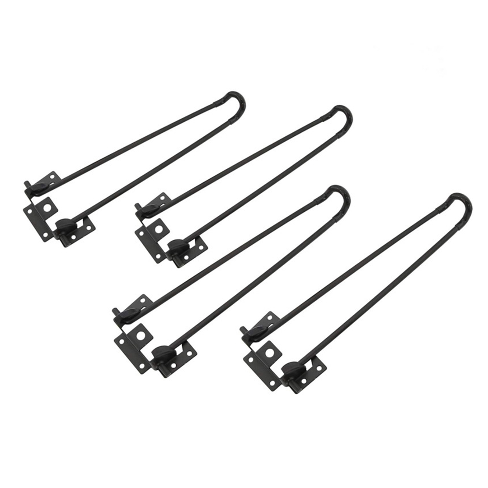 Set Mit 4 Klappbaren Tischbeinen Aus Metall, Möbelbeinen Aus Eisen, Wohnaccessoires, Schwarz, 510 Mm