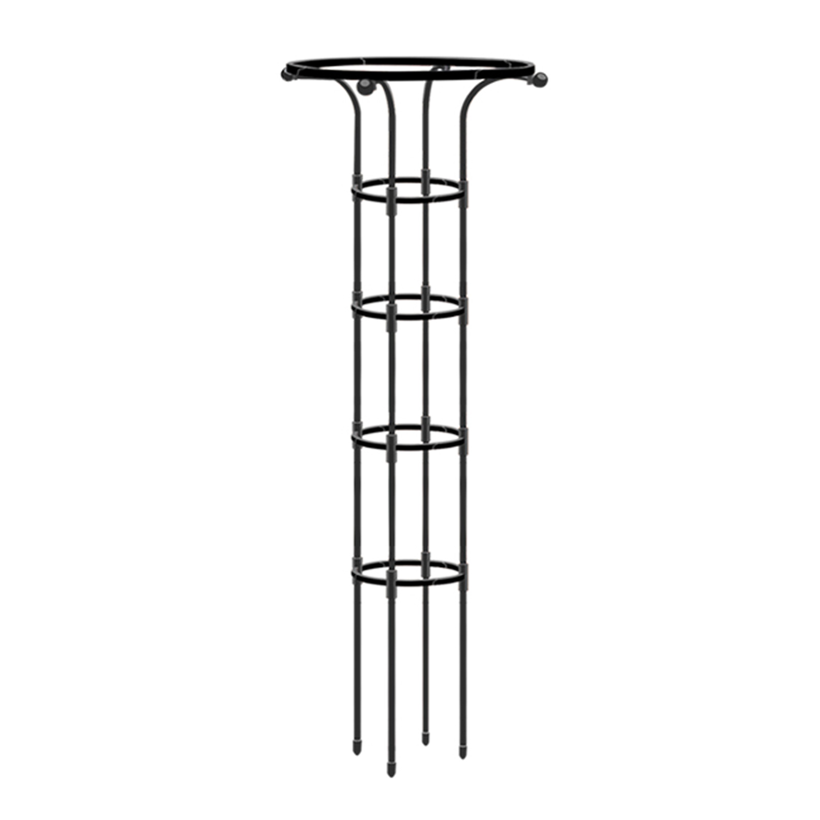 Schwarze, Rostfreie Gartenstütze Für Kletterrosen – Höhe 155 Cm, Durchmesser 20 Cm