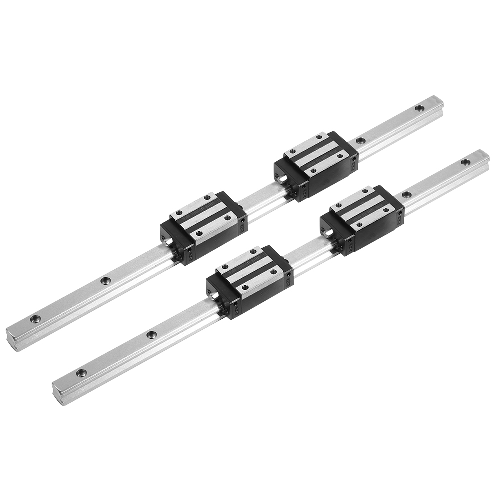Hg15-400 Mm Linearführungsschienen Mit 4 Schwarzen Linearlager-gleitblöcken Hgh15