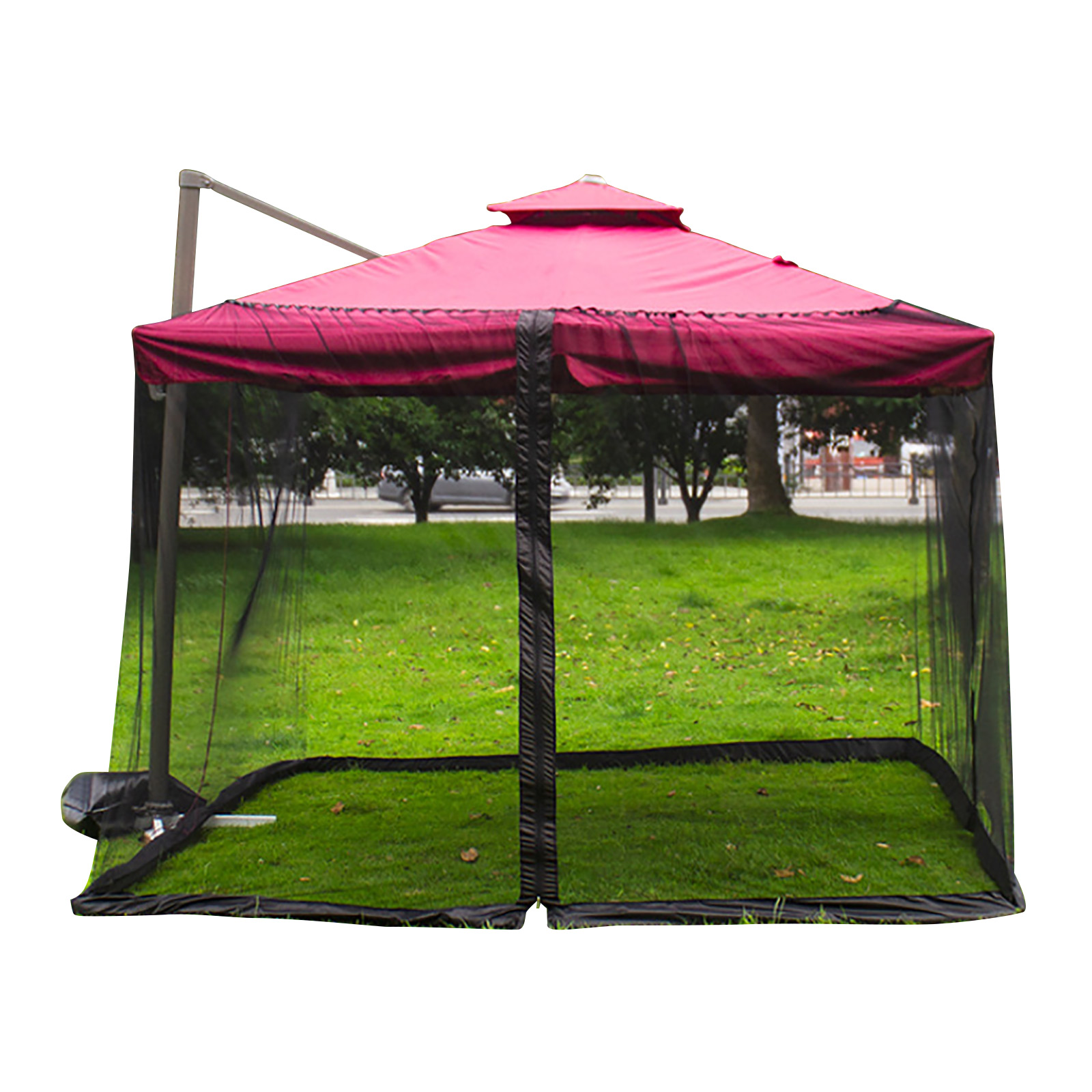 Schutznetz Für Quadratischen Terrassen-sonnenschirm 300 X 300 X 230 Cm, Schwarz, Ideal Für Veranda, Garten Und Rasen.