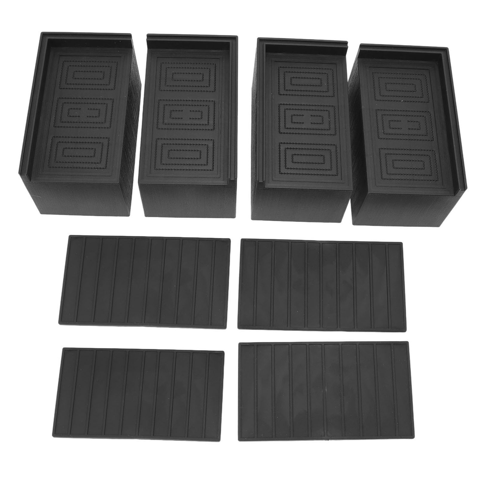 Set Mit 4 Schwarzen, Rechteckigen, Verbreiterten Gummi-möbelfüßen, 7,6 Cm (3 Zoll), Für Wohnzimmermöbel