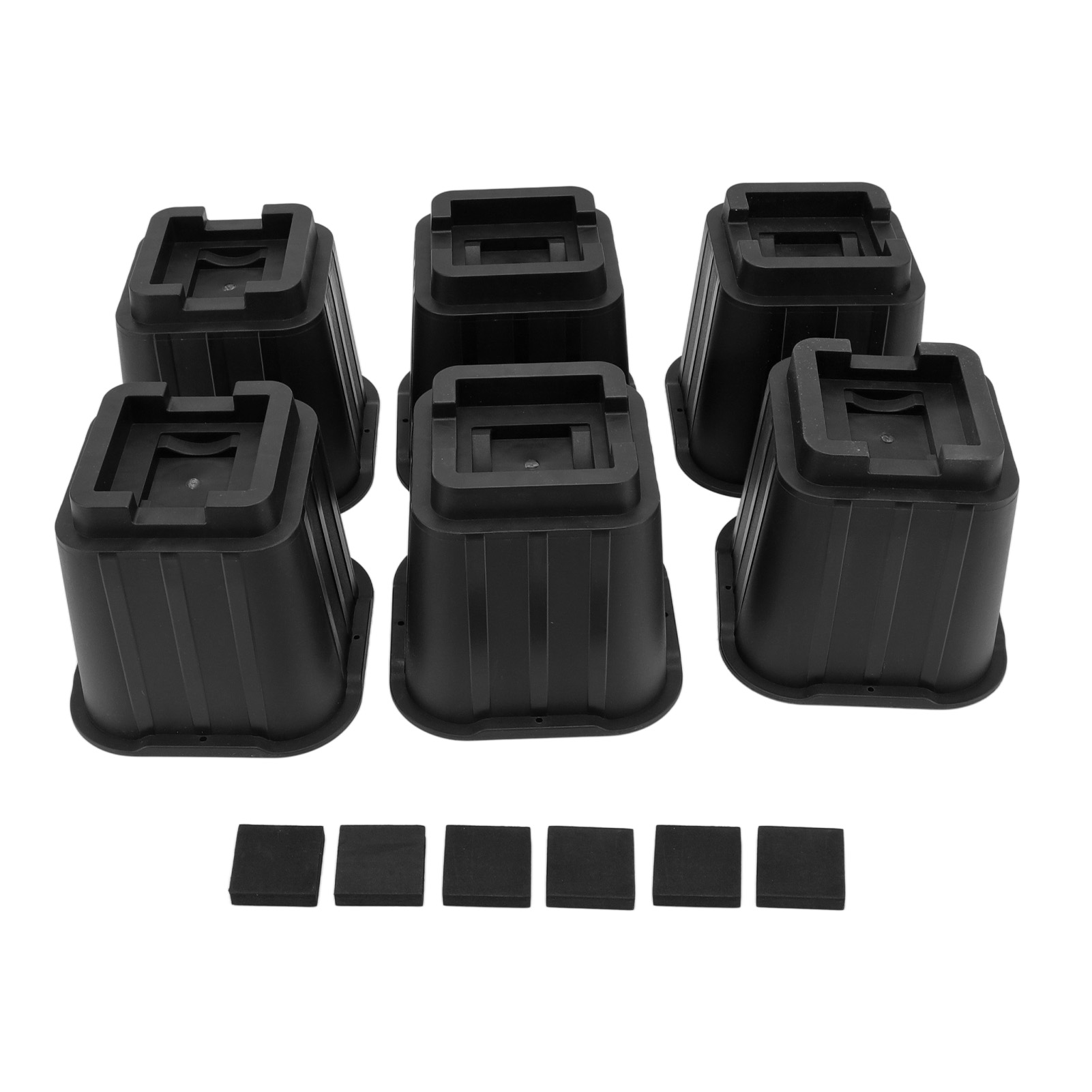 Set Mit 6 Multifunktionalen Möbelfüßen, 12,7 Cm (5 Zoll) Hoch, Aus Schwarzem Kunststoff, Für Büro- Oder Wohnzimmersofas.