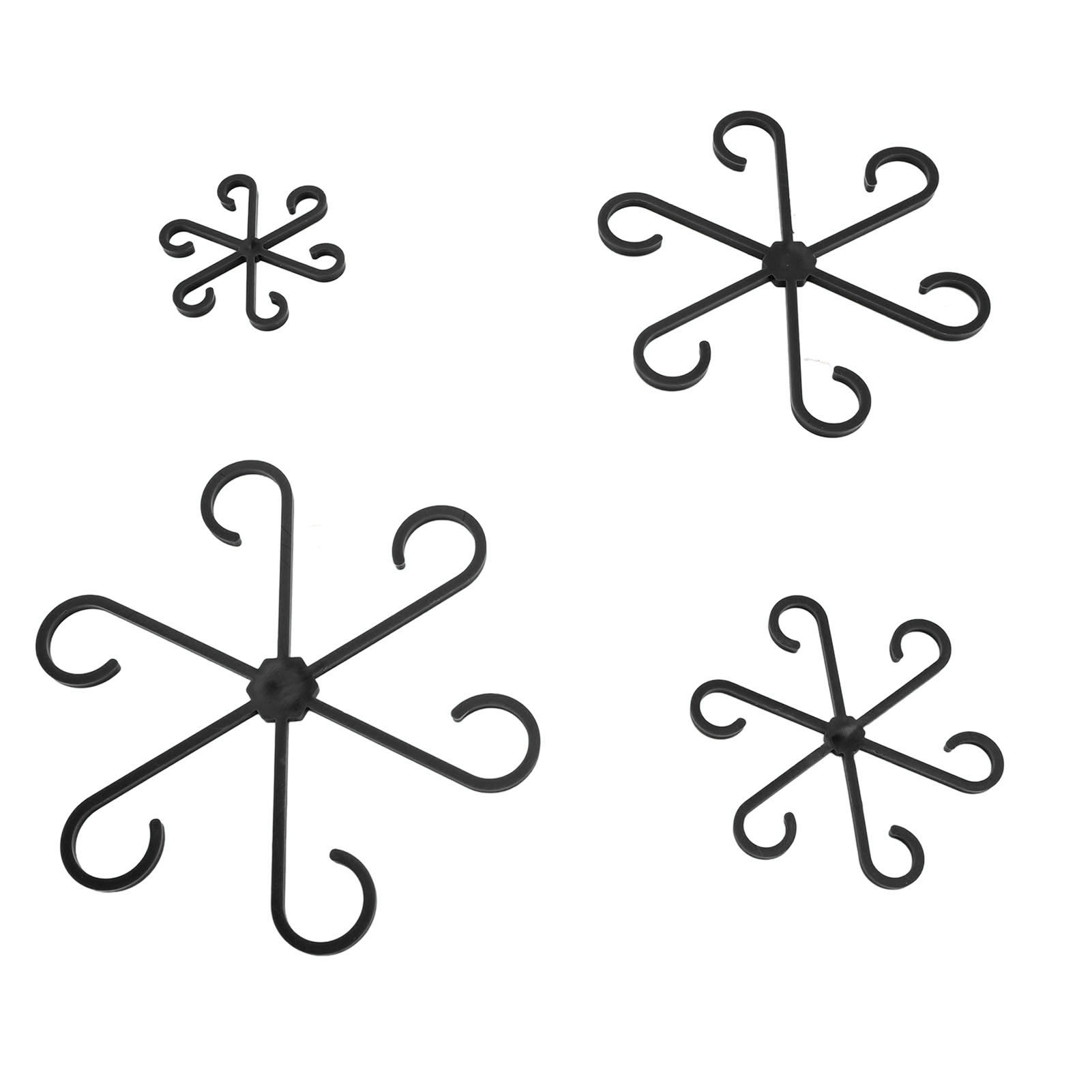 Set Mit 4 Stützen Für Kletterpflanzenstängel, 4 Verschiedene Größen, Wasserdicht, Wiederverwendbar Und Tragbar, Schwarz.