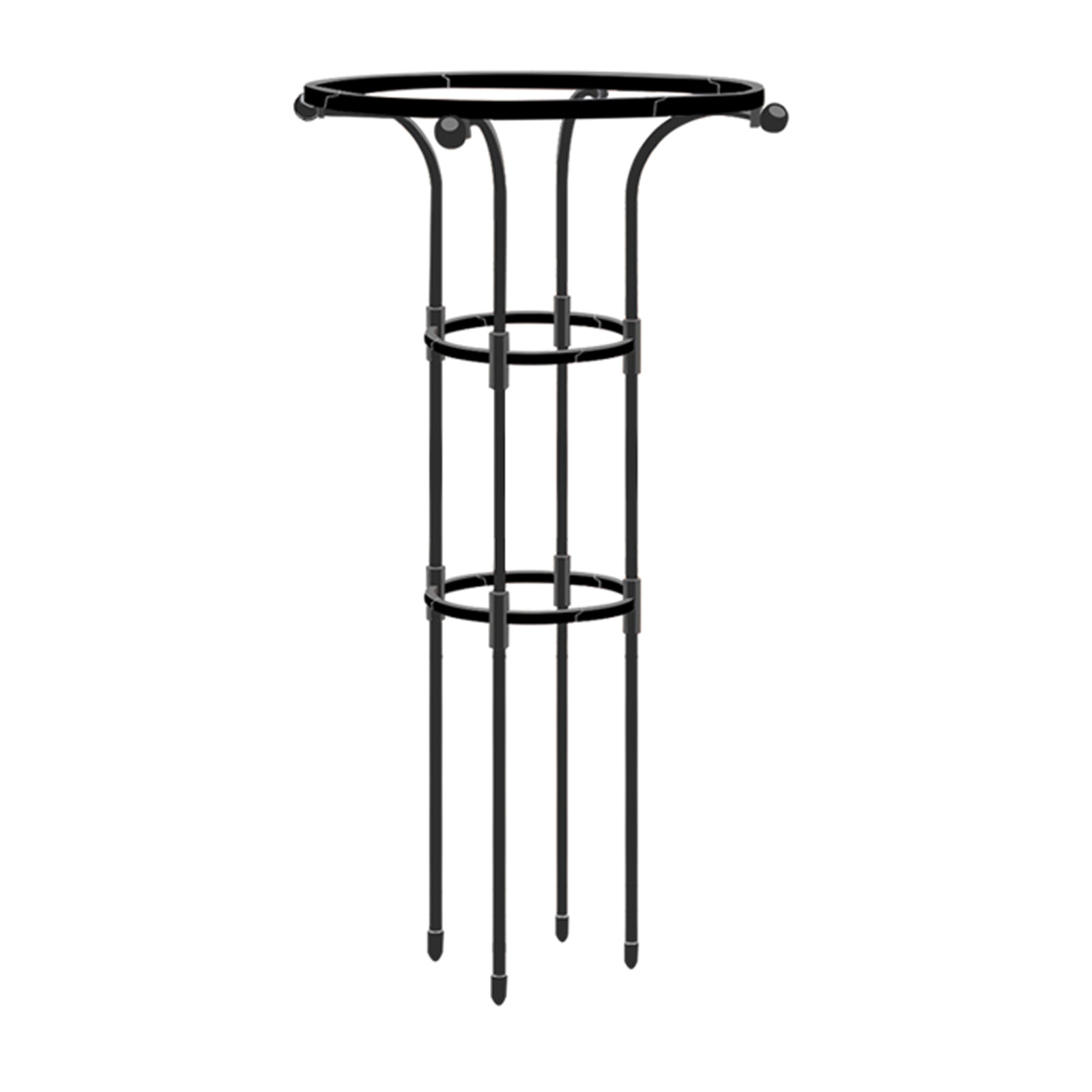 Rankhilfe Für Kletterpflanzen Im Innen- Und Außenbereich, Schirmförmig, Schwarz, 95 Cm Hoch, 25 Cm Durchmesser.