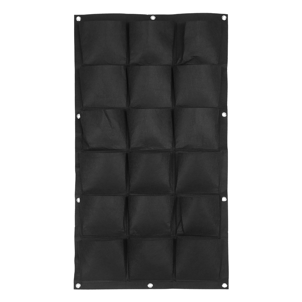 Pflanzsack Für Garten, Balkon Oder Wand, Vertikaler Hängepflanzer, Schwarz, 18 Taschen