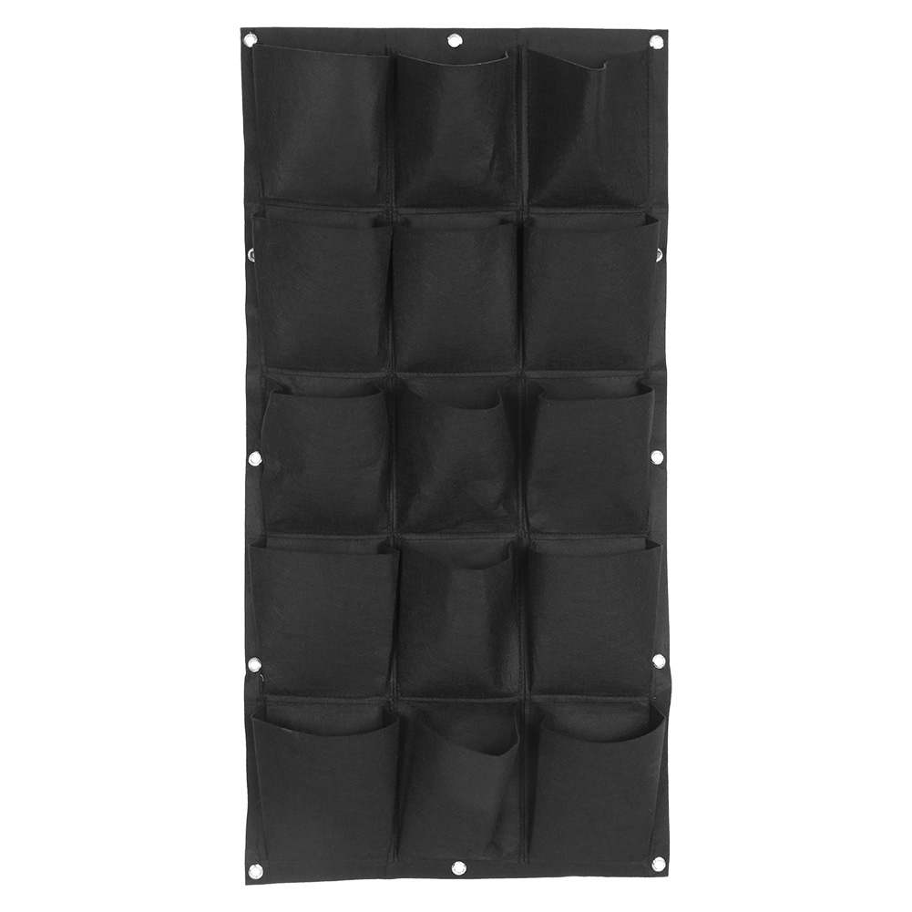Pflanzsack Für Garten, Balkon Oder Wand, Vertikaler Hängepflanzer, Schwarz, 15 Taschen