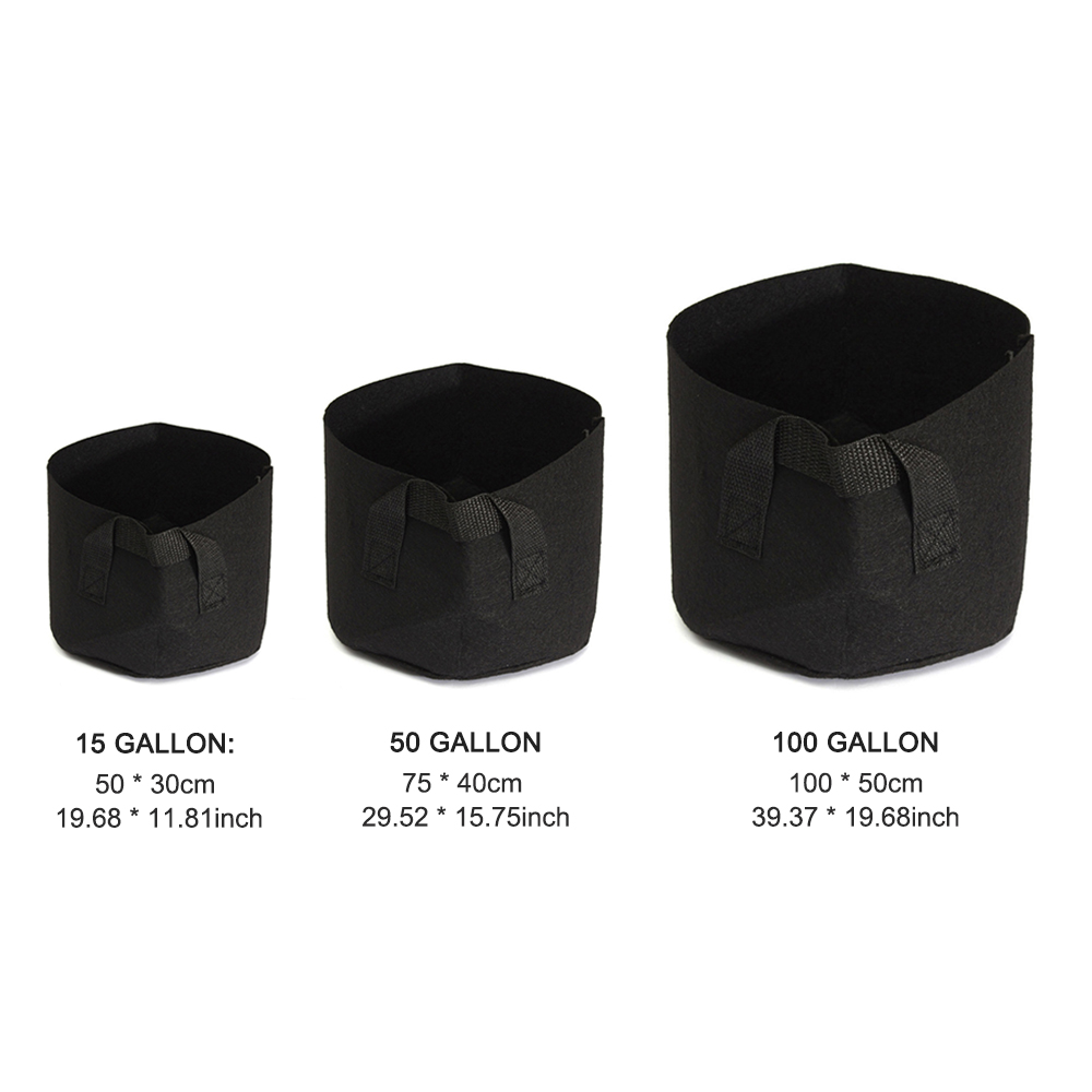 Schwarzer Pflanzsack Für Pflanzen, Hochbeete, Blumenkästen, Hochbeete Für Gemüse (15 Gallonen)