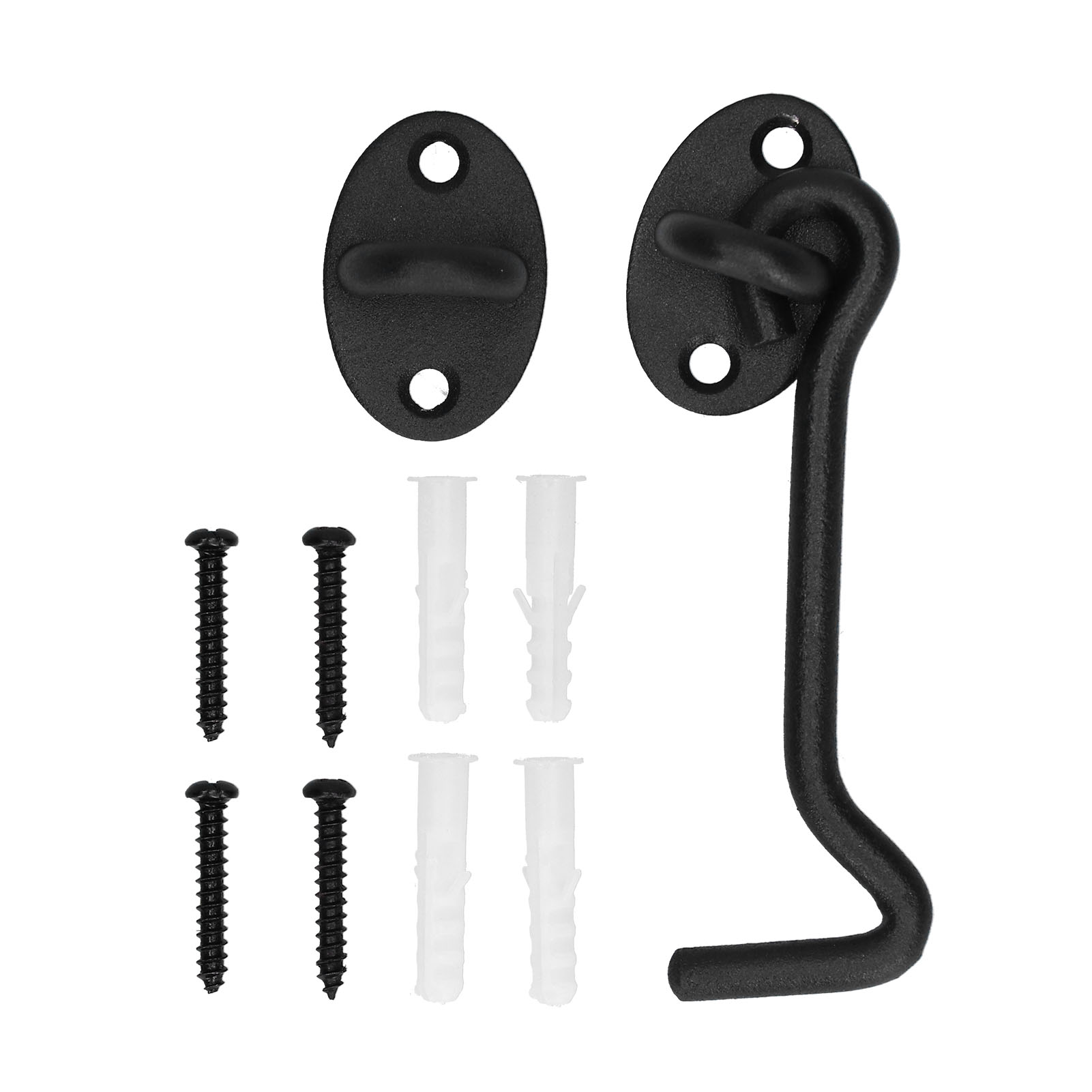 Scheunentorriegel, Edelstahl-schiebetürriegel-set, Schwarzes Beschlagzubehör