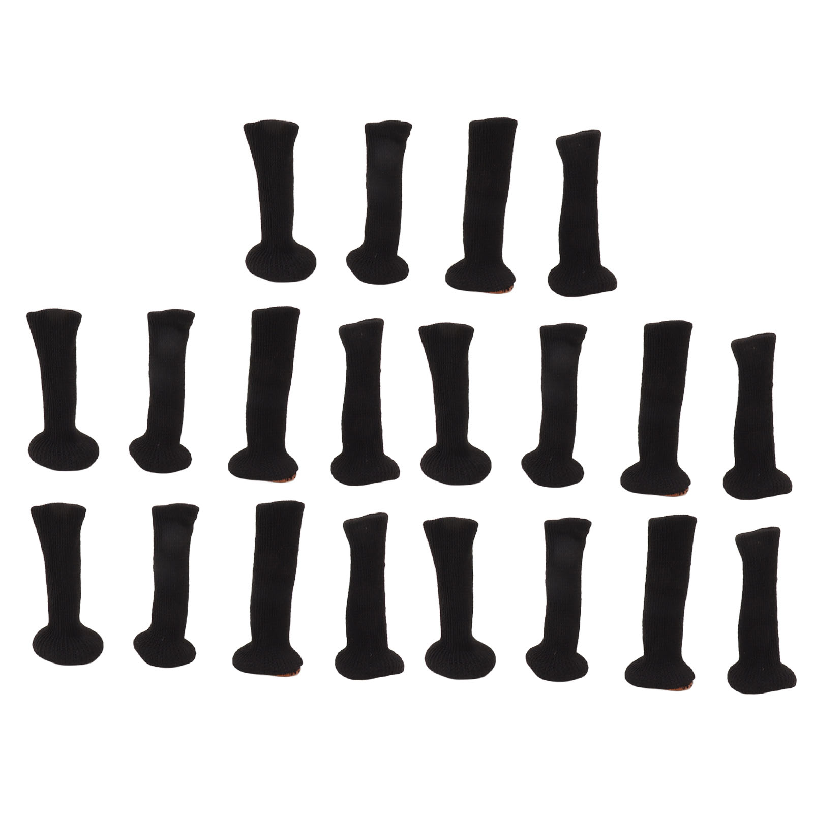 Packung Mit 20 Rein Schwarzen, Dicken Tischbeinschonern Aus Silikonfilz Für Möbel Und Stühle.