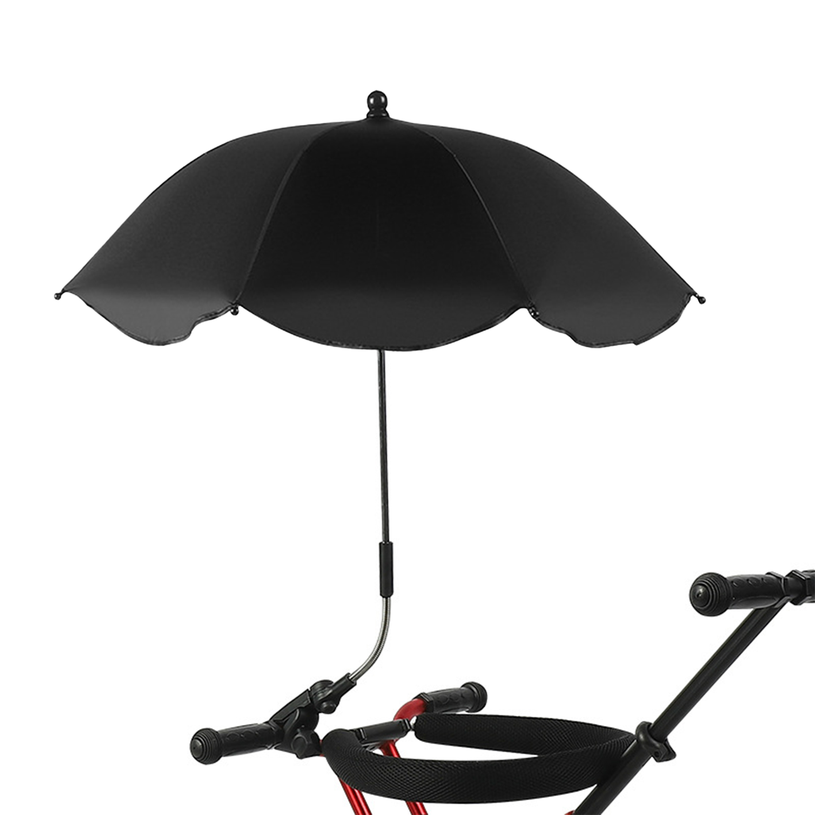 Stuhlschirm Mit Klemme, Tragbarer Sonnenschirm Für Kinderwagen, Schwarz
