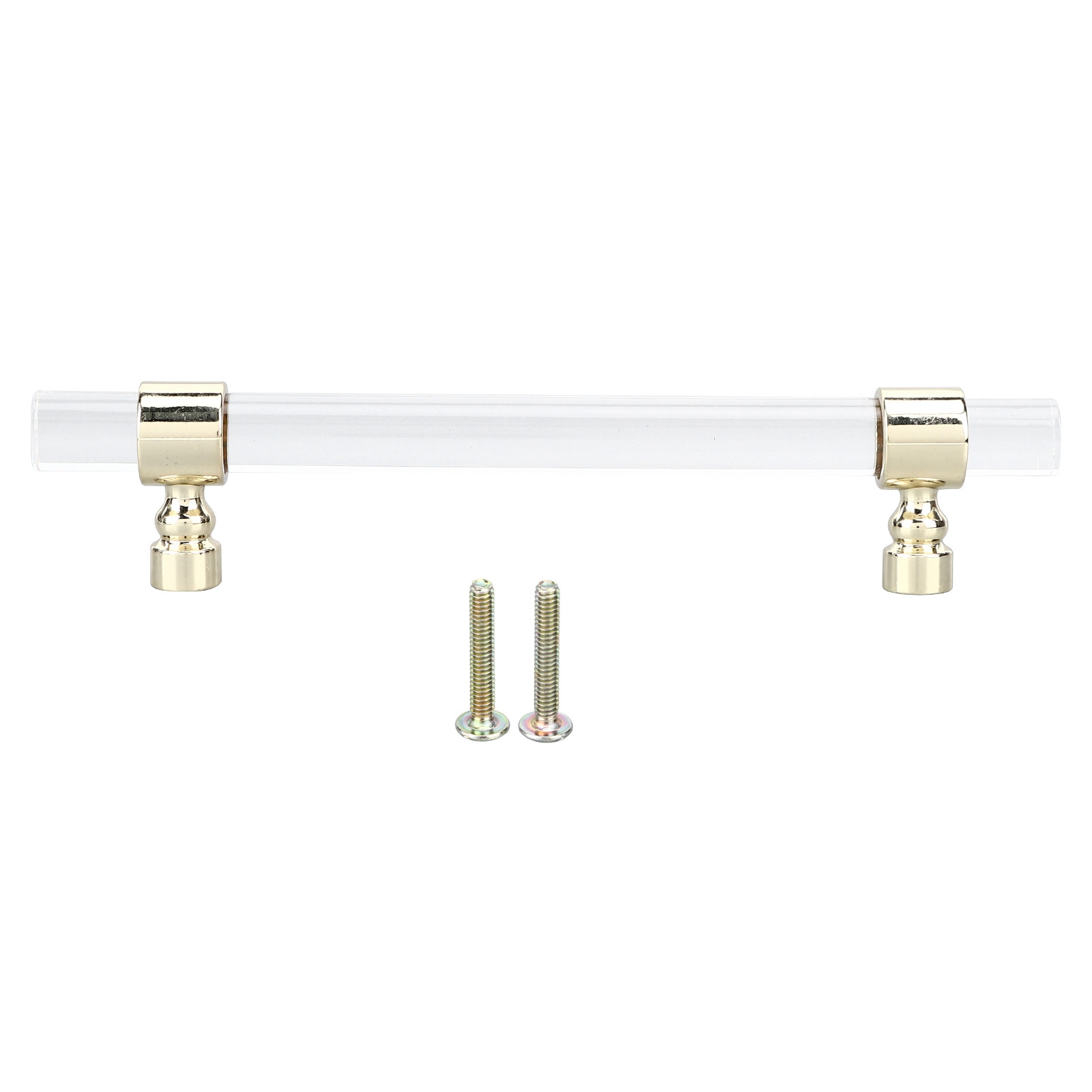 Schubladengriff Aus Transparentem Acryl, Einfach Zu Montieren, Für Schränke, Schubladen Und Kommoden B01277s, 96 Mm Lochabstand, Goldfarben