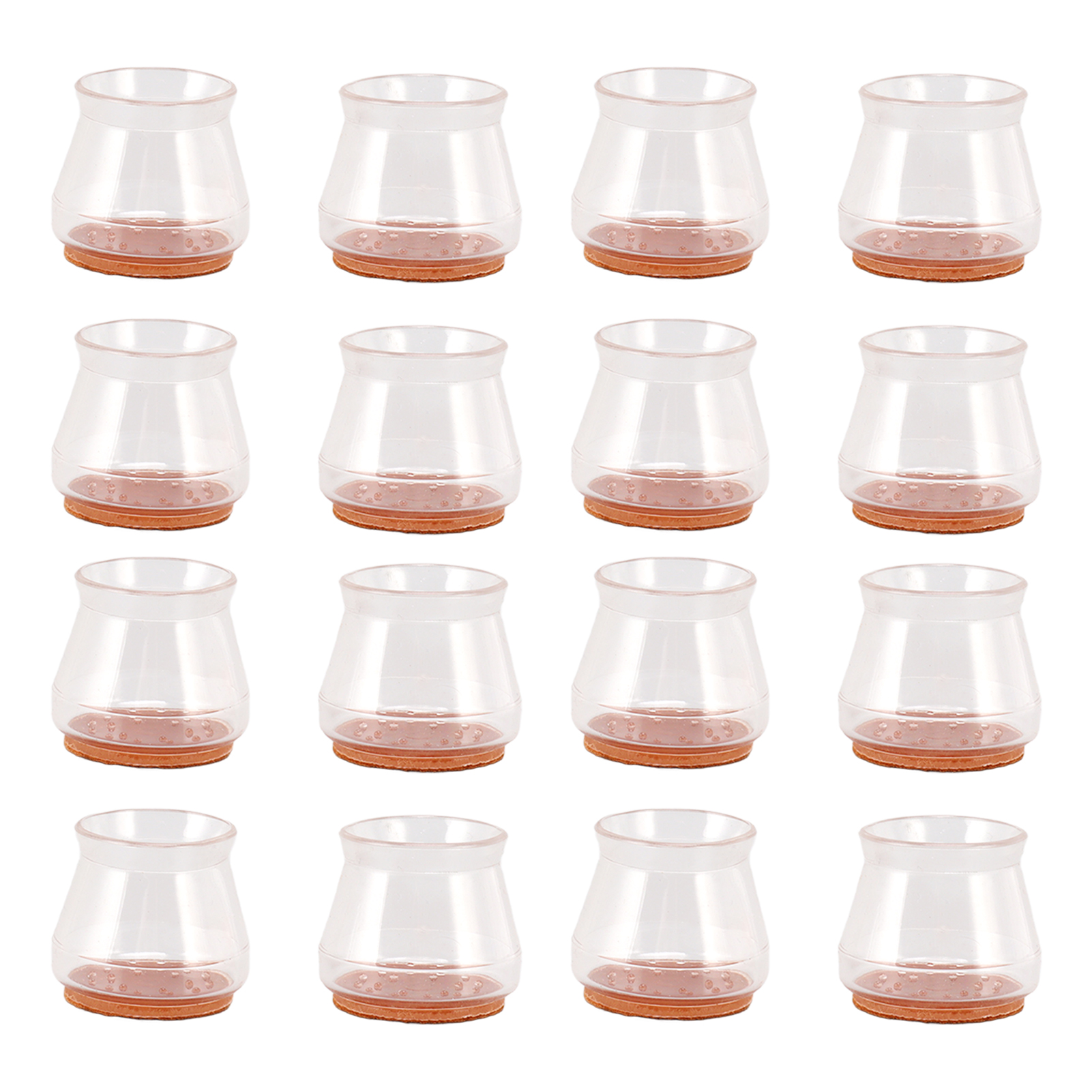 Set Mit 16 Runden, Transparenten Stuhlbeinschonern Aus Geräuscharmem, Kratzfestem Silikonfilz, 3,5 X 3,8 X 3,3 Cm / 1,4 X 1,5 X 1,3 Zoll