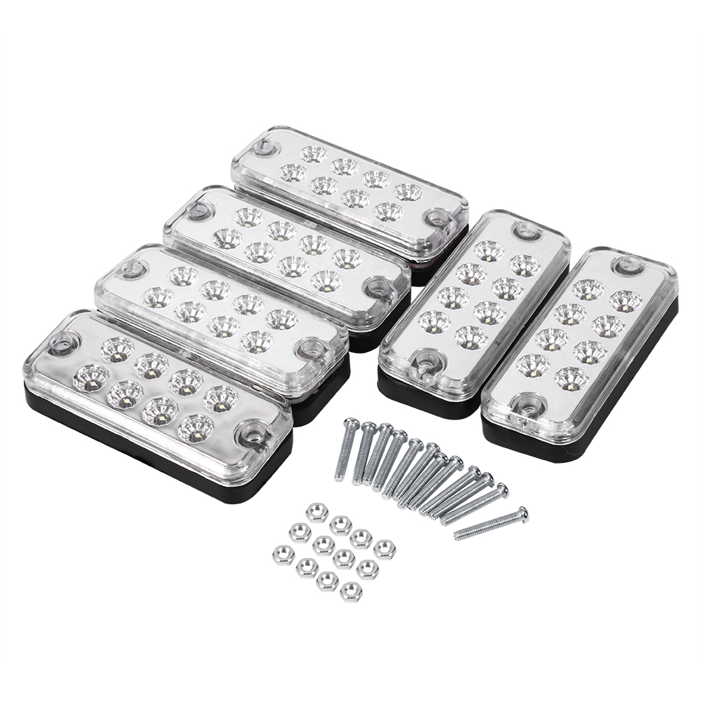 Set Mit 6 Seitenmarkierungsleuchten Mit Je 8 Weißen Leds Für Lkws Und Anhänger.