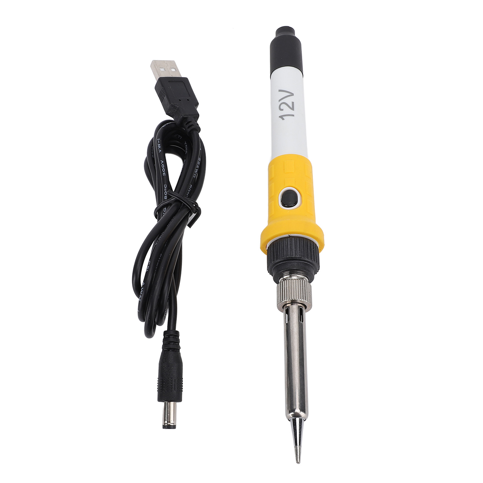 Weißer 12v-gleichstrom-lötkolben Mit Isoliertem Silikongriff, Tragbarer Lötkolben Mit Klemme Für Autoreparaturen