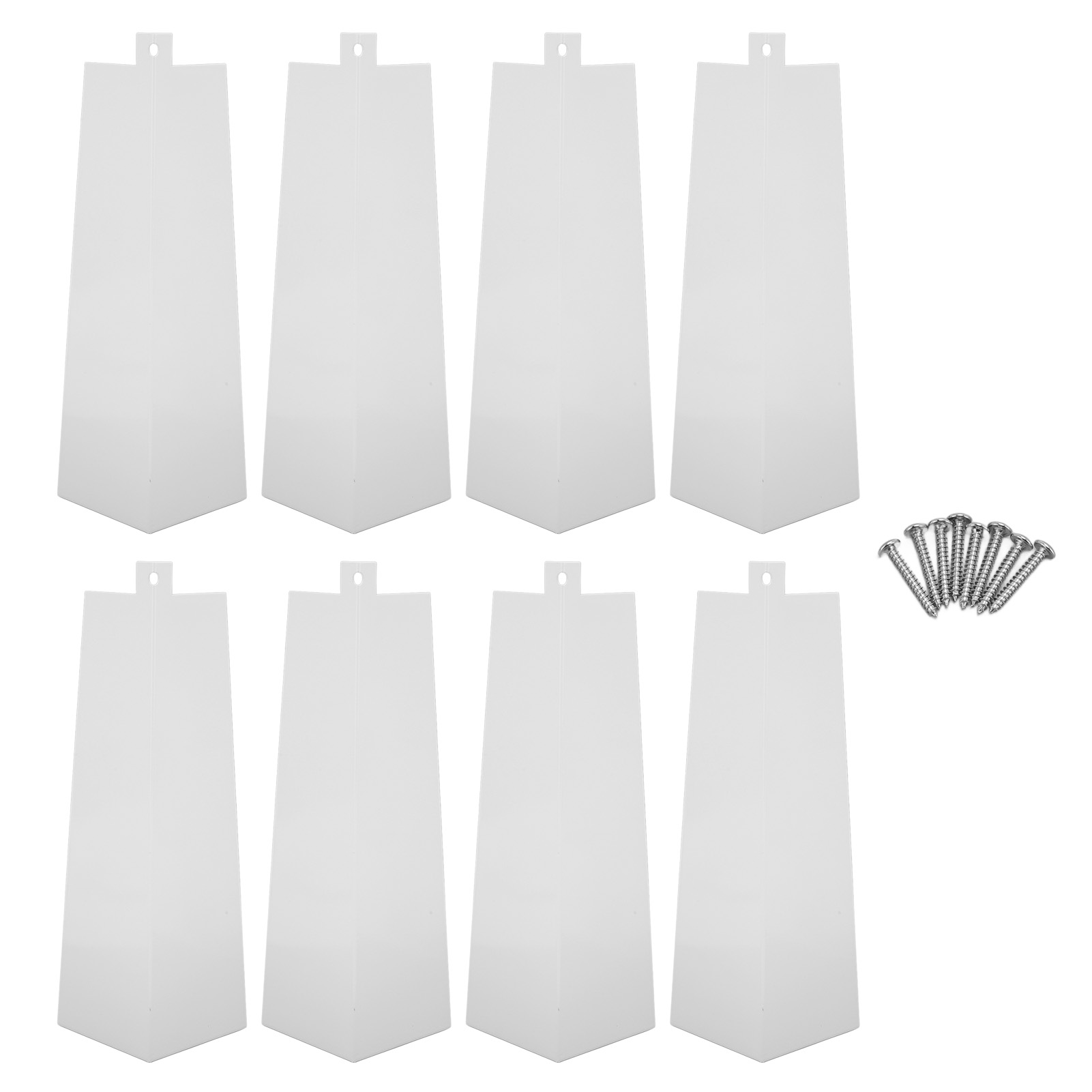 Set Mit 8 Aluminium-eckwinkeln À 20 Cm (8 Zoll) Für Die Außenverkleidung, Inklusive Schrauben, Für Einen Ästhetischen Abschluss Von Hausecken (weiß).