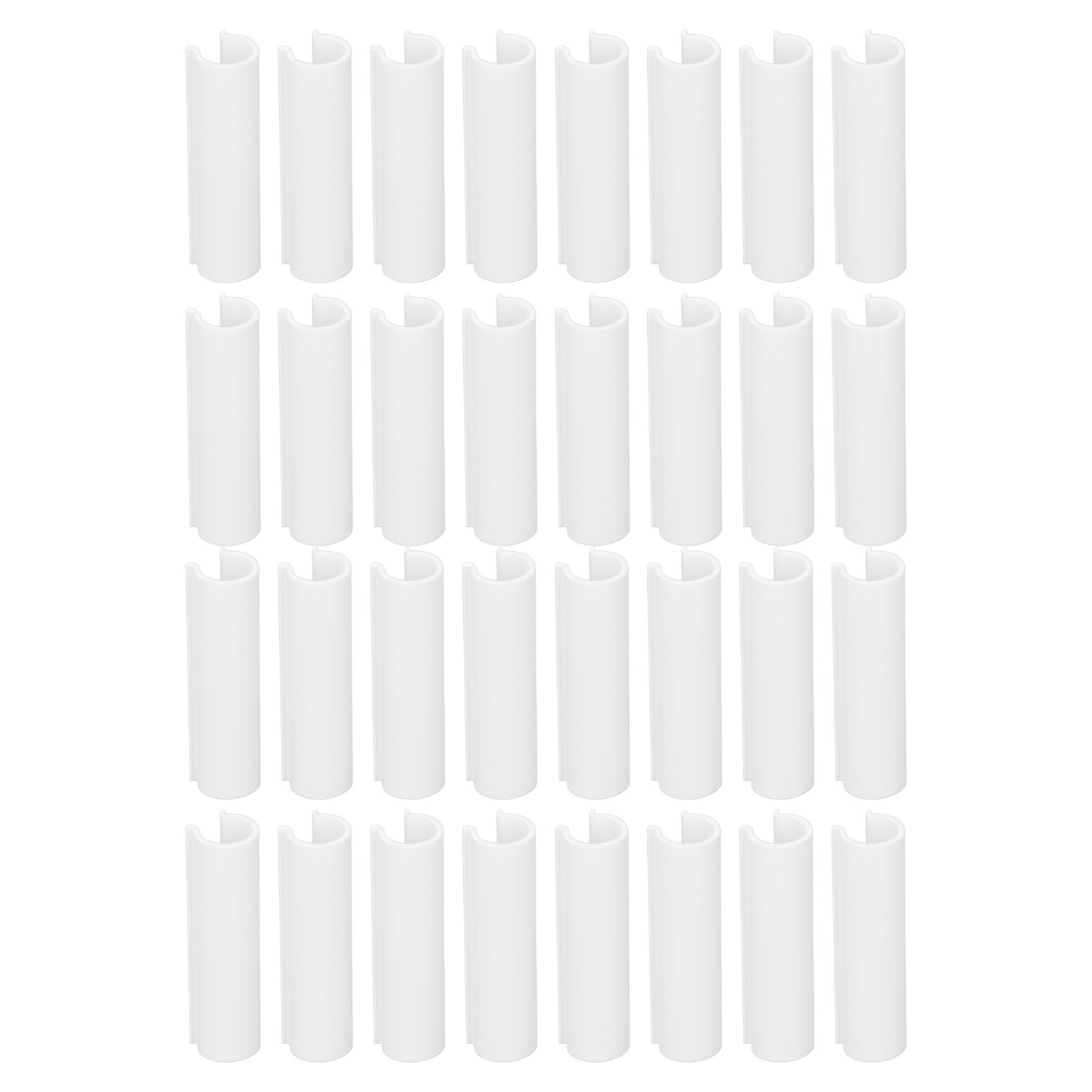 Set Mit 32 Pvc-gewächshausrohrschellen, Multifunktional Und Wiederverwendbar, Für Poolabdeckungen, Folien Und Schattiergewebe, Weiß, Klein.