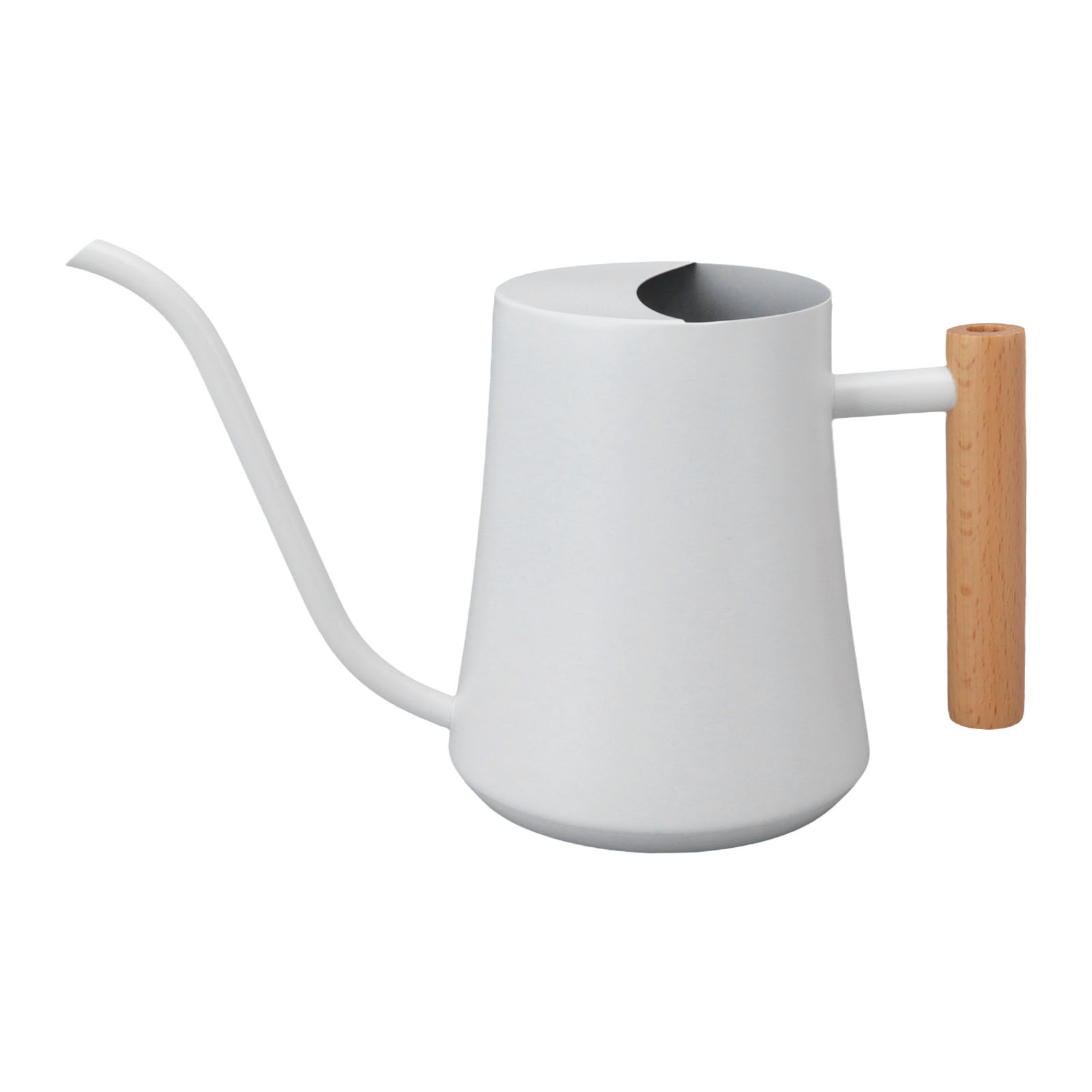 Gießkanne Aus Edelstahl, Kleiner Retro-topf Mit Holzgriff, Für Zimmer- Und Gartenpflanzen, 1000 Ml, Weiß