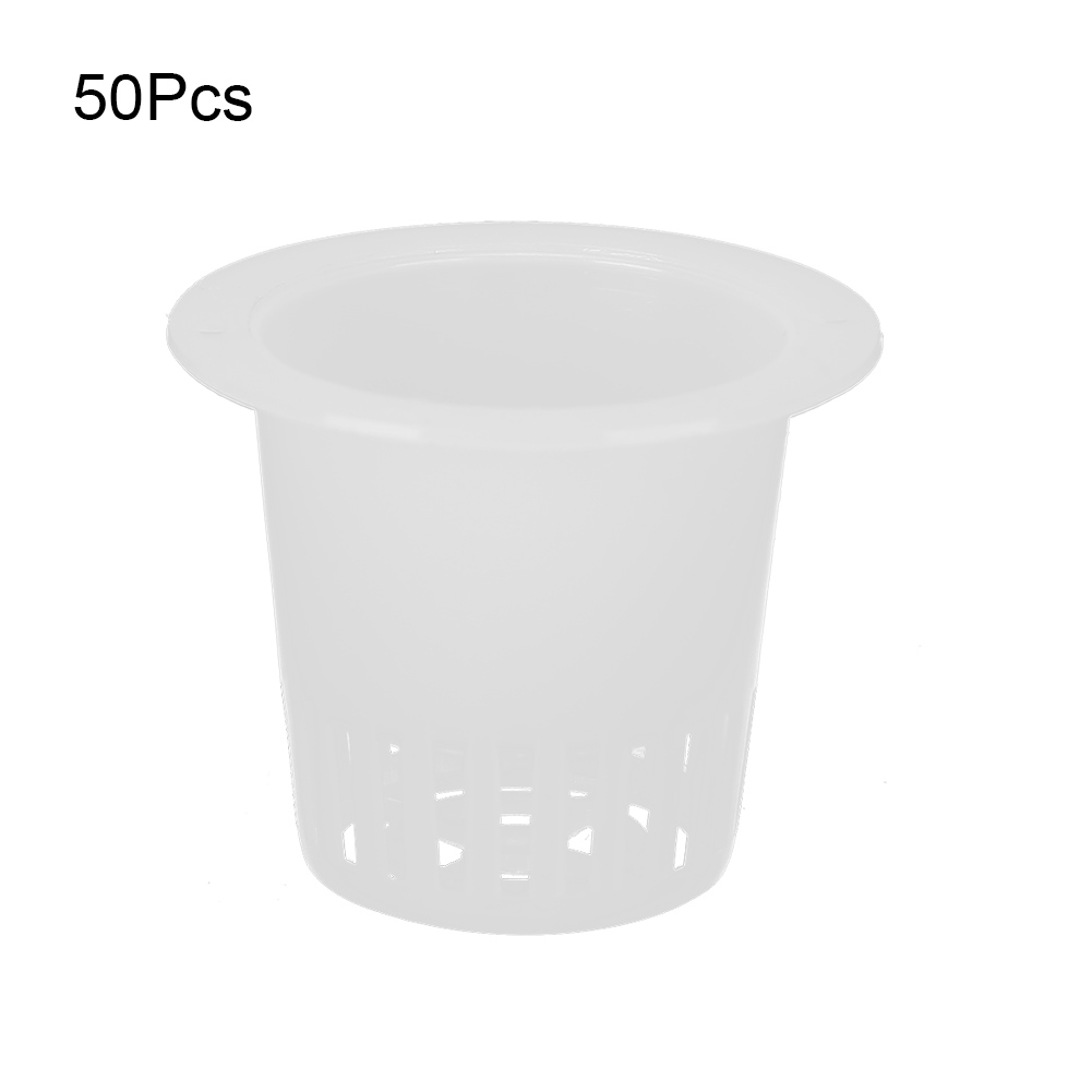 Set Mit 50 Erdlosen Hydrokultur-anzuchtkörben Für Blühende Pflanzen, Weiße Netztöpfe
