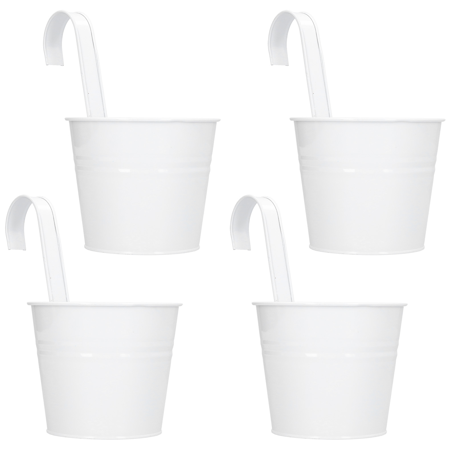 Set Aus 4 Eisernen Wandpflanzgefäßen Für Sukkulenten Und Blumen, Garten- Oder Balkonaccessoire (weiß, Abnehmbar)