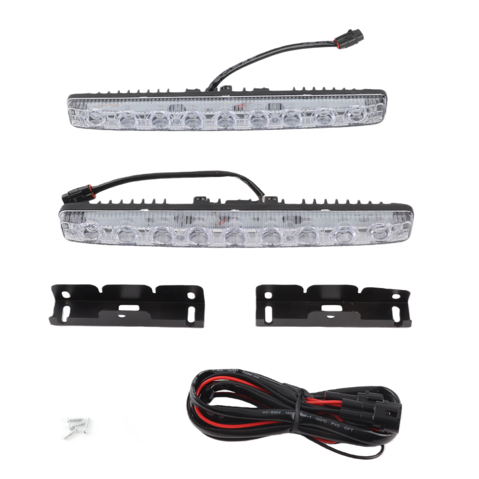 Set Mit 2 Weißen 9-led-tagfahrlichtern, Langer Streifen, Für Auto, Nebelscheinwerfer Und Tagfahrlicht.