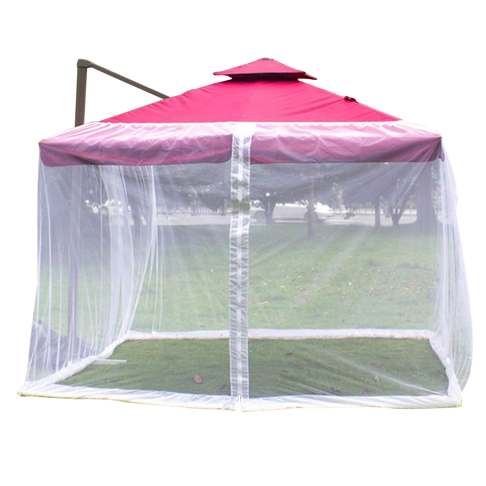 Schutznetz Für Quadratischen Terrassen-sonnenschirm 300 X 300 X 230 Cm, Weiß, Ideal Für Veranda, Garten Und Rasen.