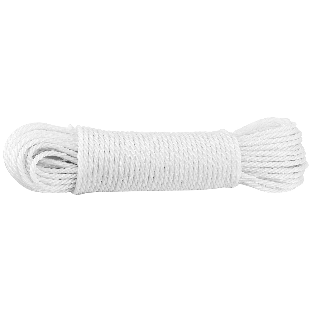 20 M Lange Weiße Nylon-wäscheleine Für Garten, Camping Und Outdoor-aktivitäten