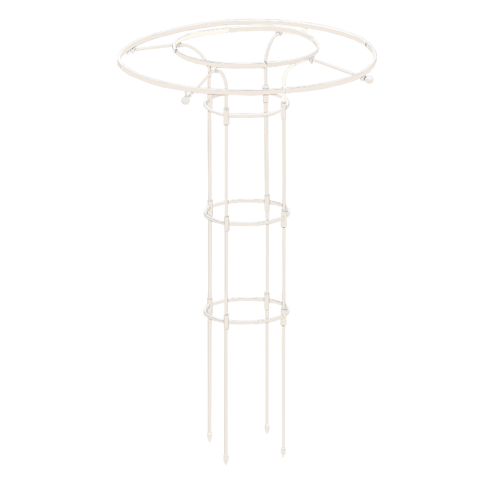 Weißer, Schirmförmiger Gartenstützstab, 120 Cm Hoch Und 25 Cm Im Durchmesser, Ideal Für Kletterpflanzen, Rosen Und Gemüse.