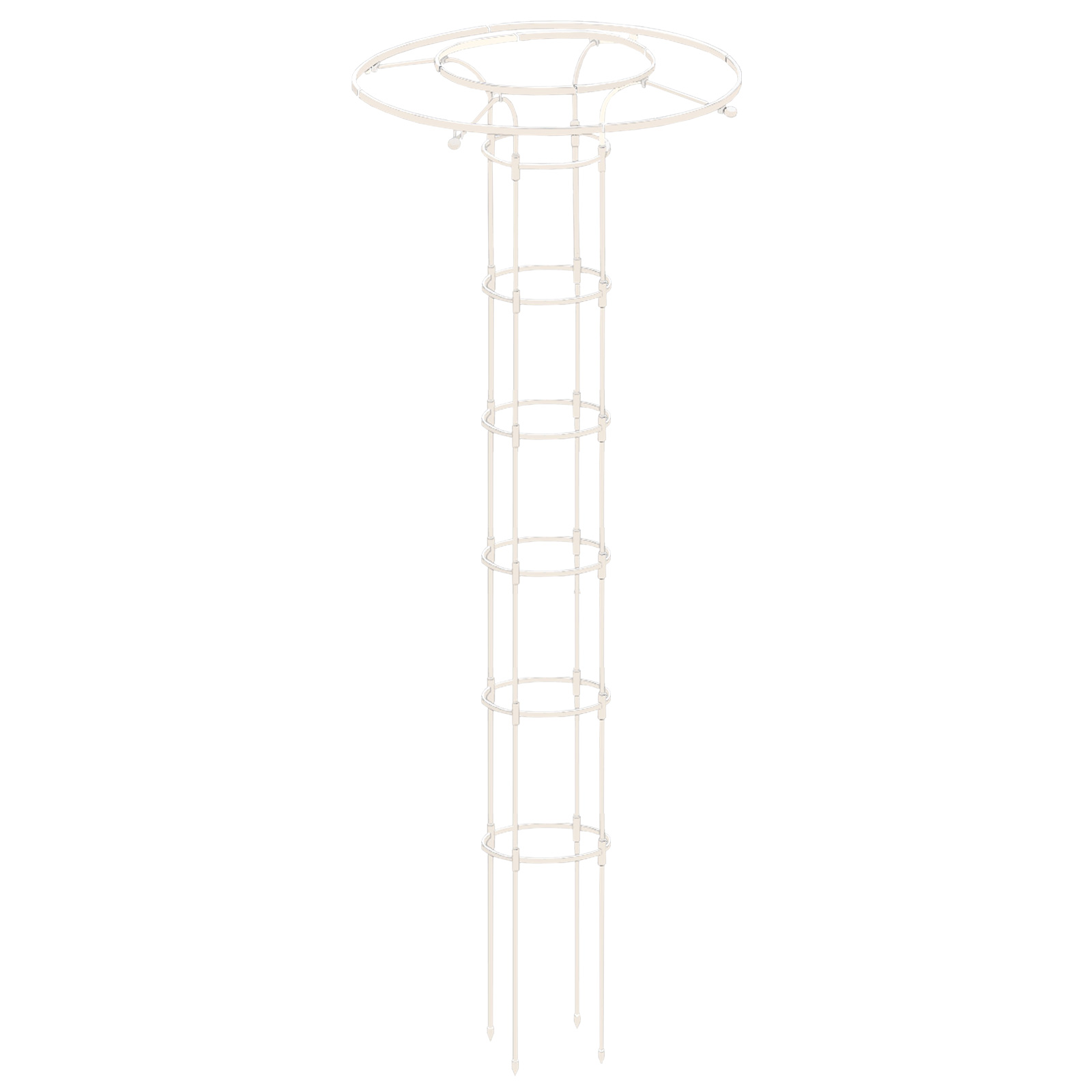 Weißer, Schirmförmiger Gartenstützstab, 210 Cm Hoch Und 25 Cm Im Durchmesser, Ideal Für Kletterpflanzen, Rosen Und Gemüse.