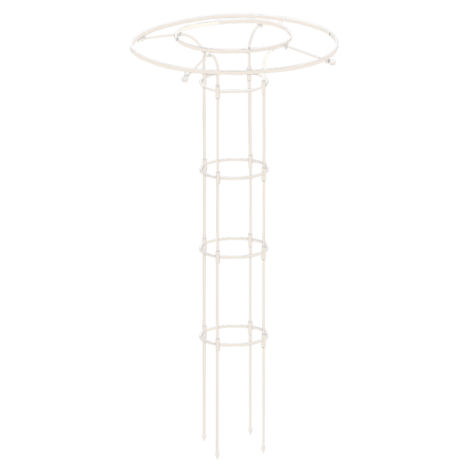 Weiße, Schirmförmige Gartenstütze, 150 Cm Hoch Und 25 Cm Im Durchmesser, Ideal Für Kletterpflanzen, Rosen Und Gemüse.
