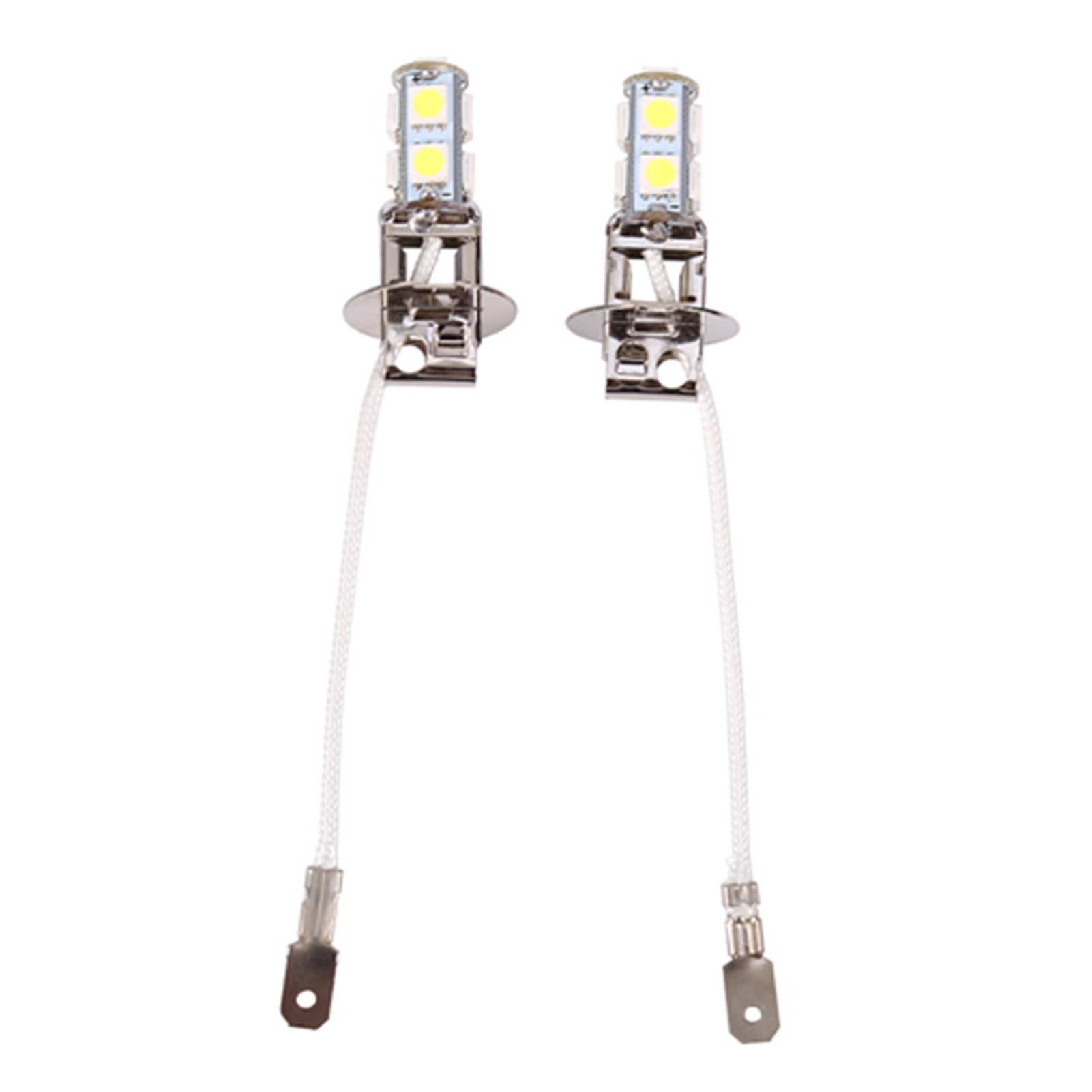 2 Weiße H3 5050 Led-lampen Mit 9 Smd (6500k) Für Nebelscheinwerfer (dc12v).